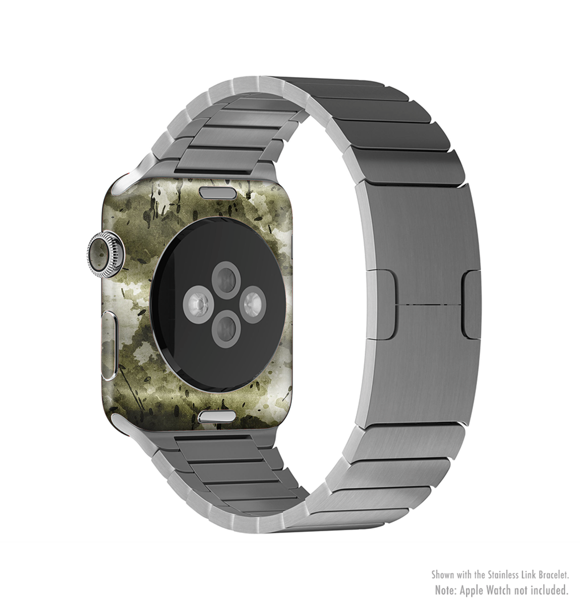 Grungy Vivid Camouflage Full-Body Skin Kit for Apple Watch, showcasing a stylish design and premium vinyl material.