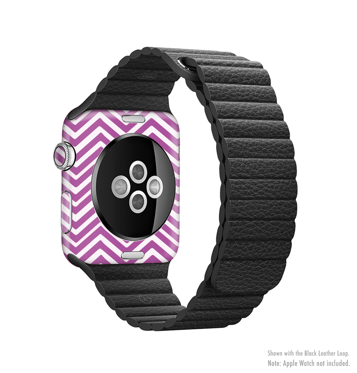 Hot Pink Thin Sharp Chevron Full-Body Skin Kit for Apple Watch, showcasing vibrant chevron pattern and sleek design.