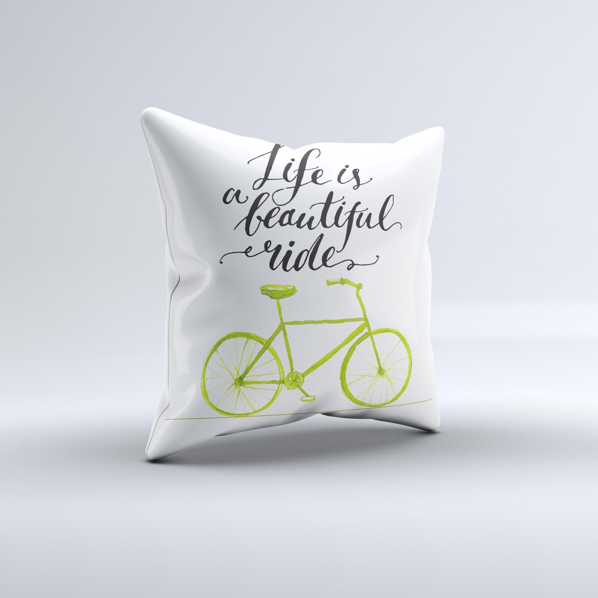 Handcrafted Life is a Beautiful Ride ink-Fuzed Decorative Throw Pillow featuring a unique design, made in Virginia.