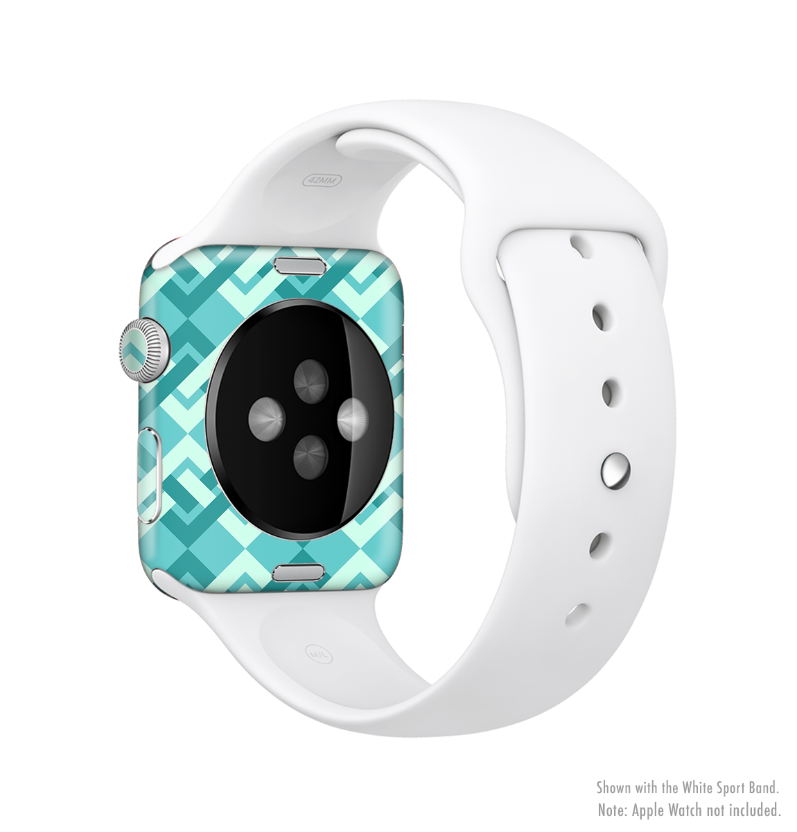 Locking Green Pattern Full-Body Skin Kit for Apple Watch, showcasing its vibrant design and premium vinyl material.