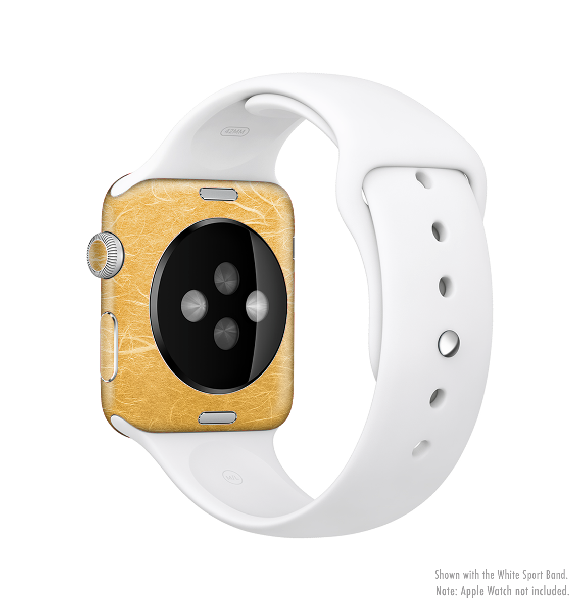 The Messy Golden Strands Full-Body Skin Kit for Apple Watch showcasing its stylish design and premium vinyl material.