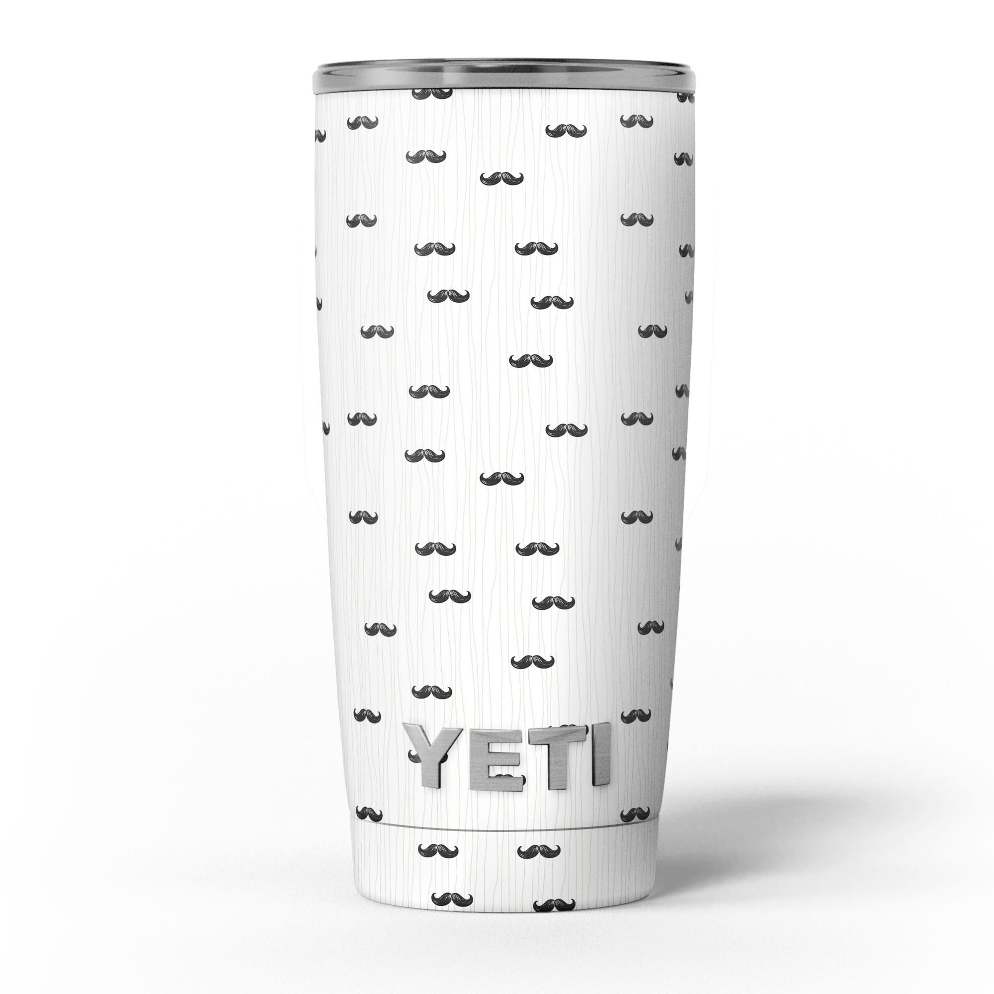 The Micro Mustache Pattern skin decal vinyl wrap kit for Yeti Coolers, showcasing a stylish mustache design on premium vinyl.