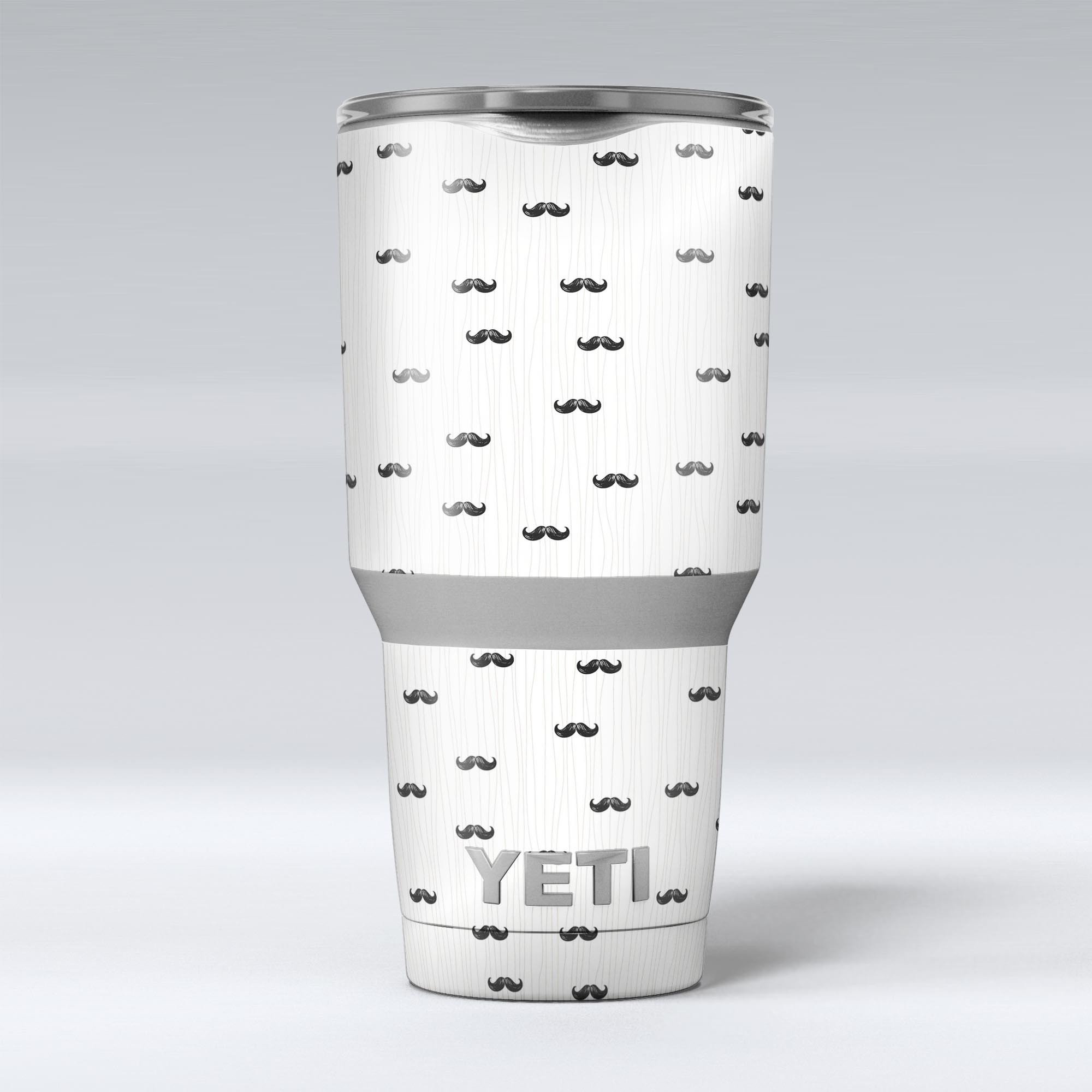The Micro Mustache Pattern skin decal vinyl wrap kit for Yeti Coolers, showcasing a stylish mustache design on premium vinyl.
