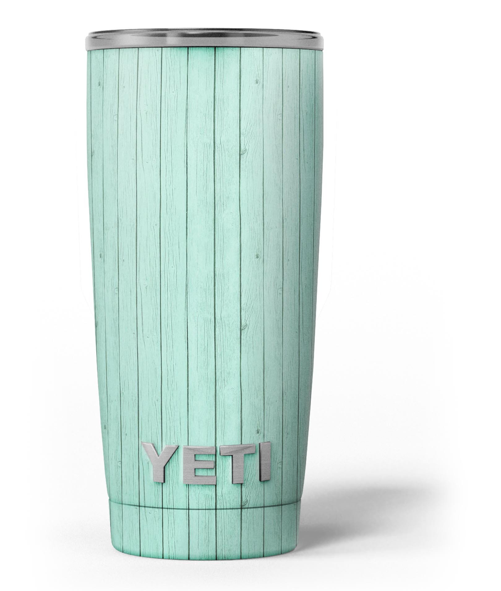 Mint Green Wood Planks skin decal vinyl wrap kit for Yeti Coolers, showcasing a stylish wood design for personalized protection.
