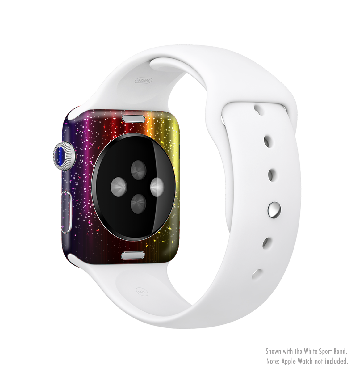 Neon Glowing Rain Full-Body Skin Kit for Apple Watch showcasing vibrant colors and sleek design.