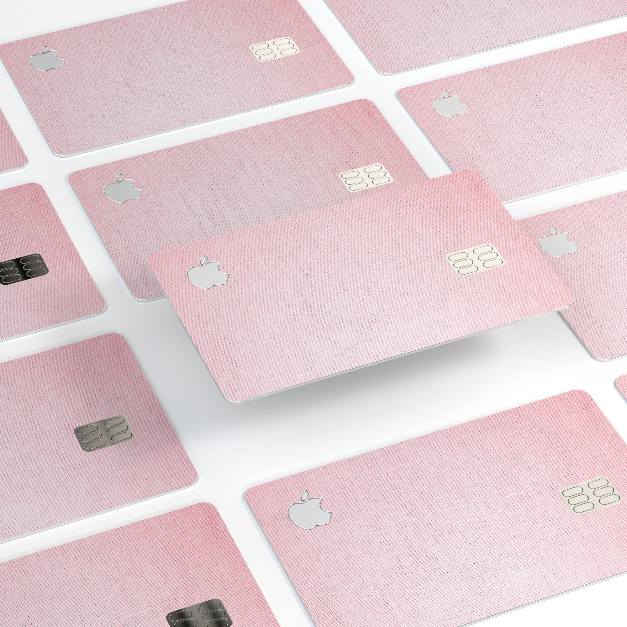 Pink Ombre Scratched Service decal skin for Apple Card, showcasing a stylish design with premium vinyl material.