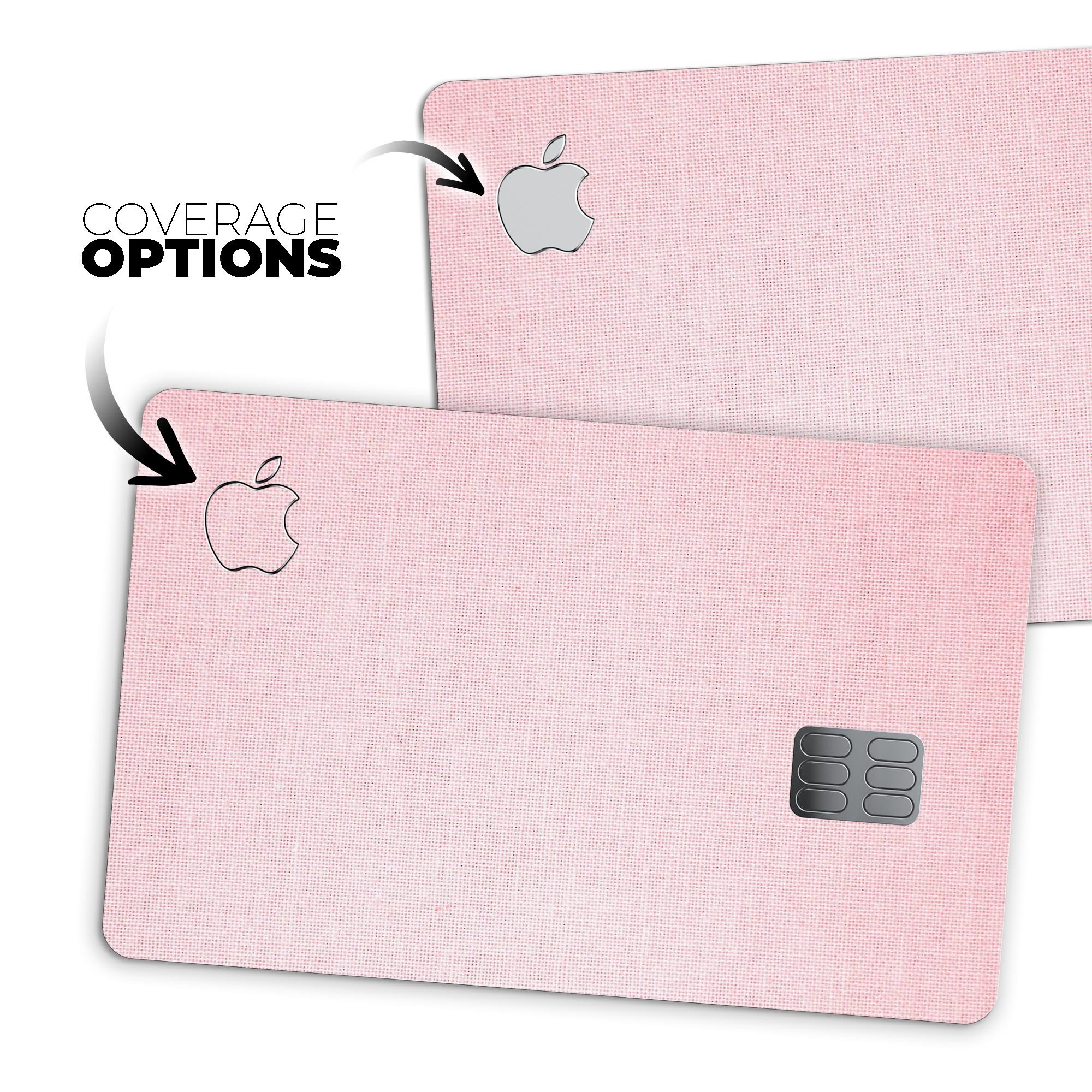 Pink Ombre Scratched Service decal skin for Apple Card, showcasing a stylish design with premium vinyl material.