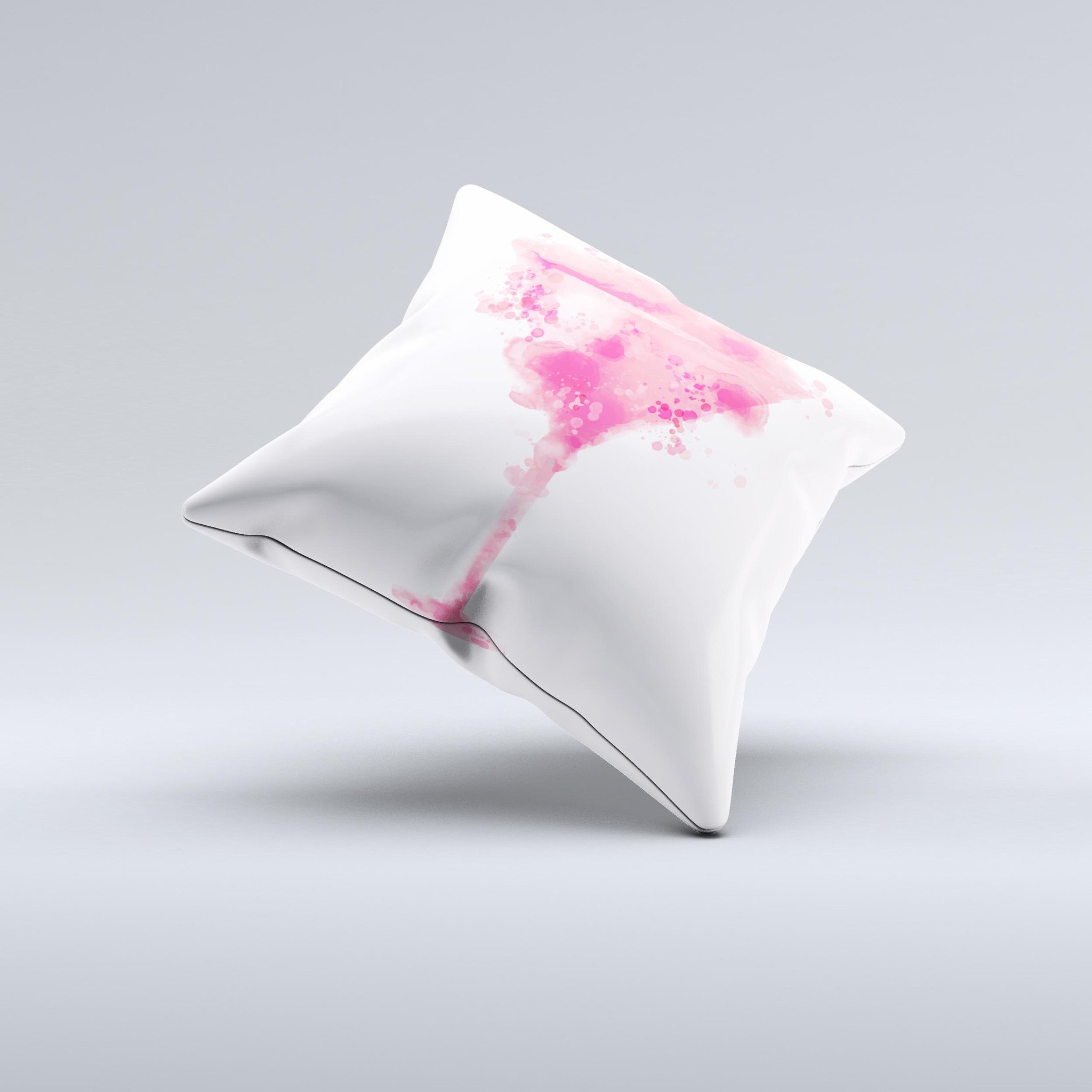 Handcrafted Pretty in Pink Martini ink-Fuzed Decorative Throw Pillow with high thread count fabric and unique design.
