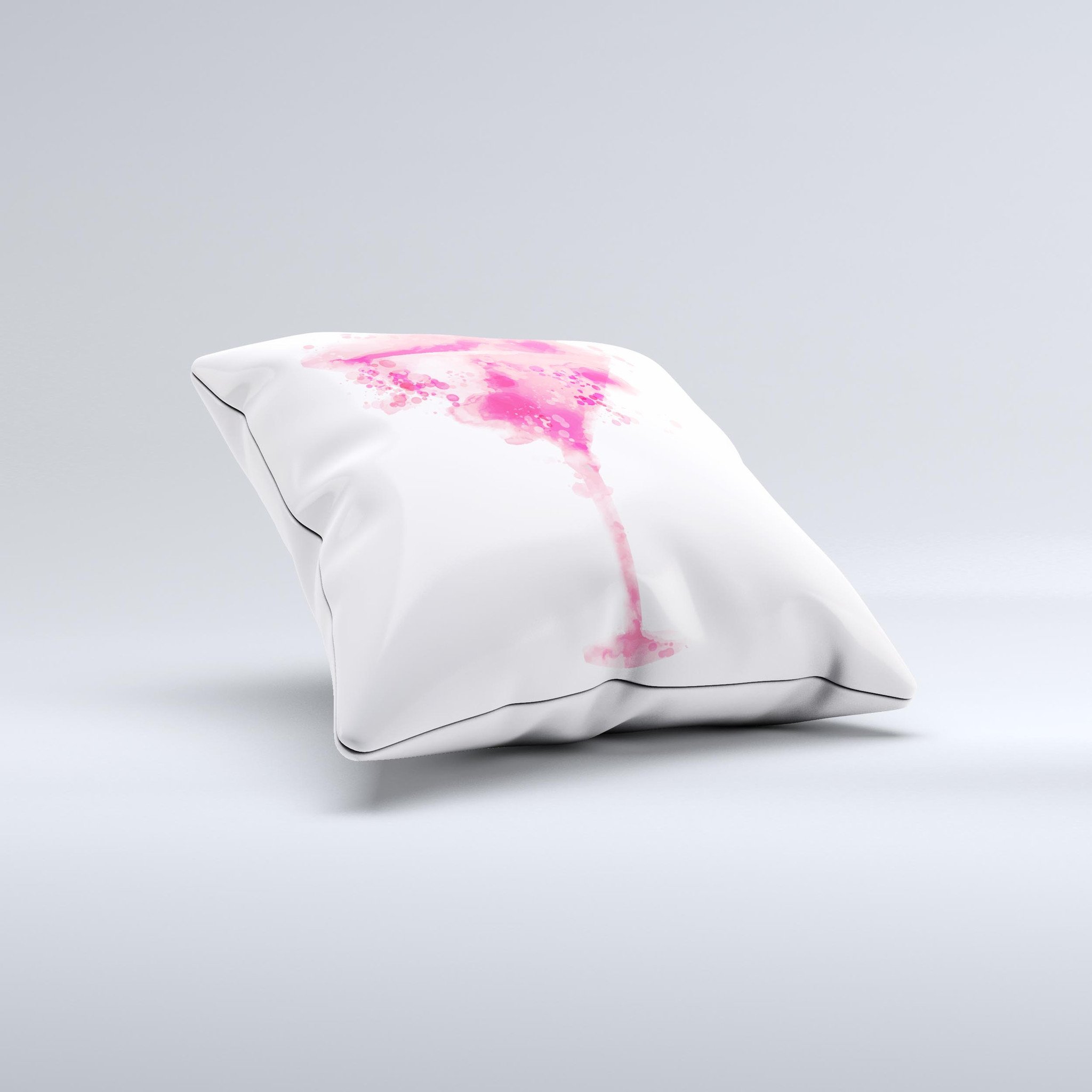 Handcrafted Pretty in Pink Martini ink-Fuzed Decorative Throw Pillow with high thread count fabric and unique design.