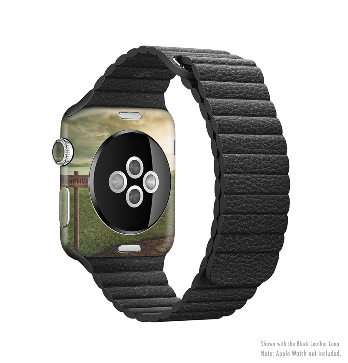 The Redemption Hill Full-Body Skin Kit for Apple Watch showcasing its stylish design and premium vinyl material.