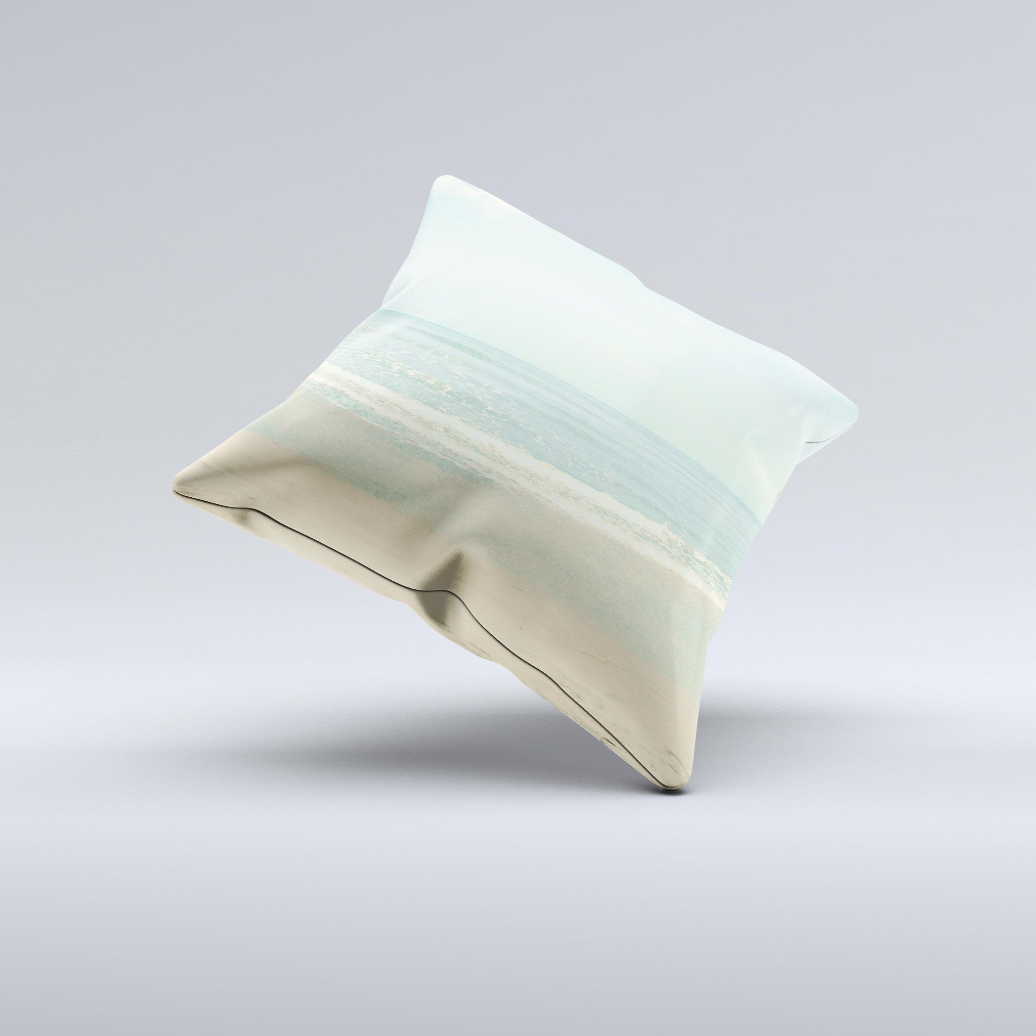 A beautifully crafted Relaxed Beach ink-Fuzed Decorative Throw Pillow featuring unique graphics, made in Virginia with high-quality materials.