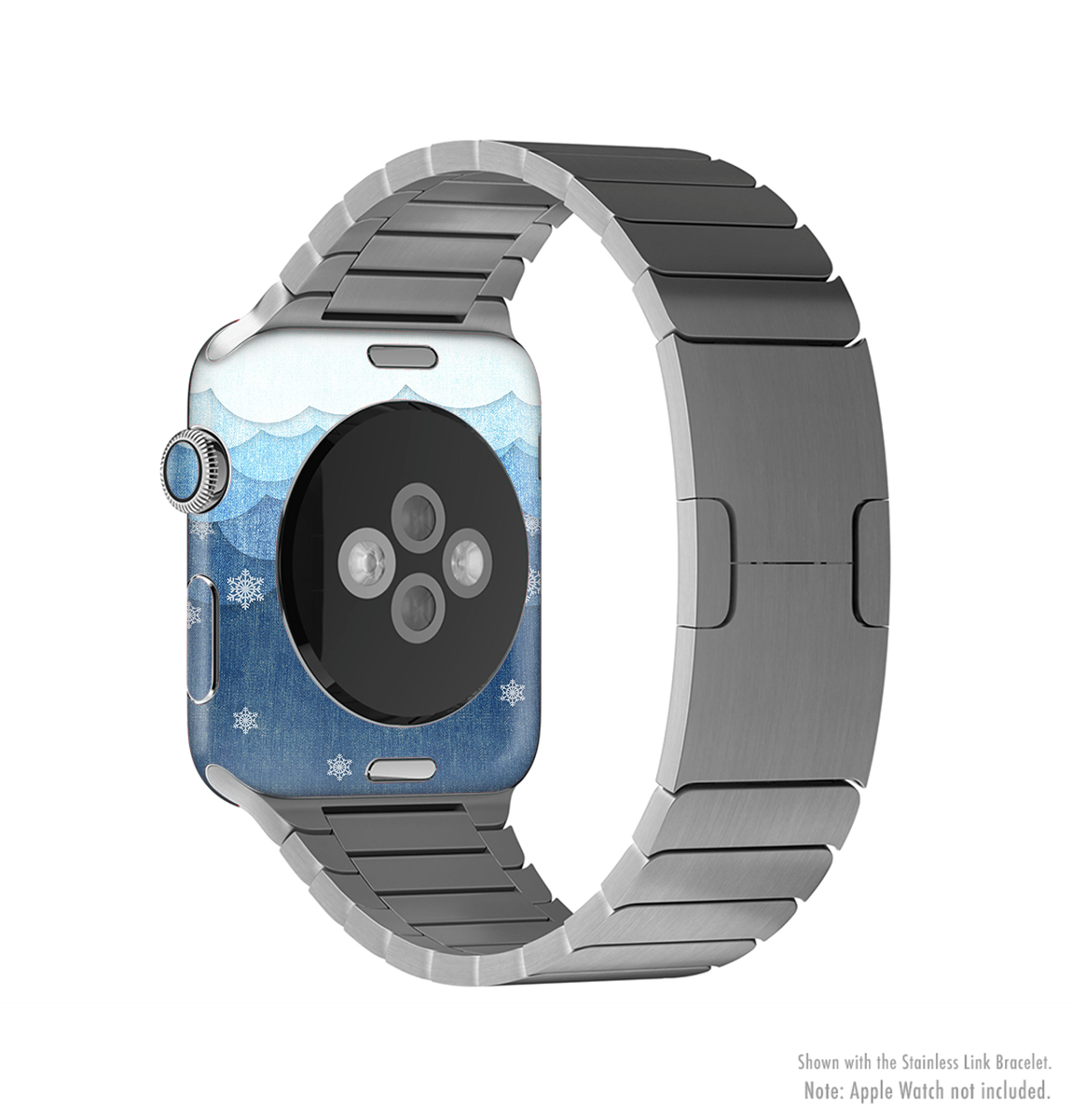 The Snowy Blue Paper Scene Full-Body Skin Kit for Apple Watch, showcasing a stylish blue design with a premium vinyl finish.