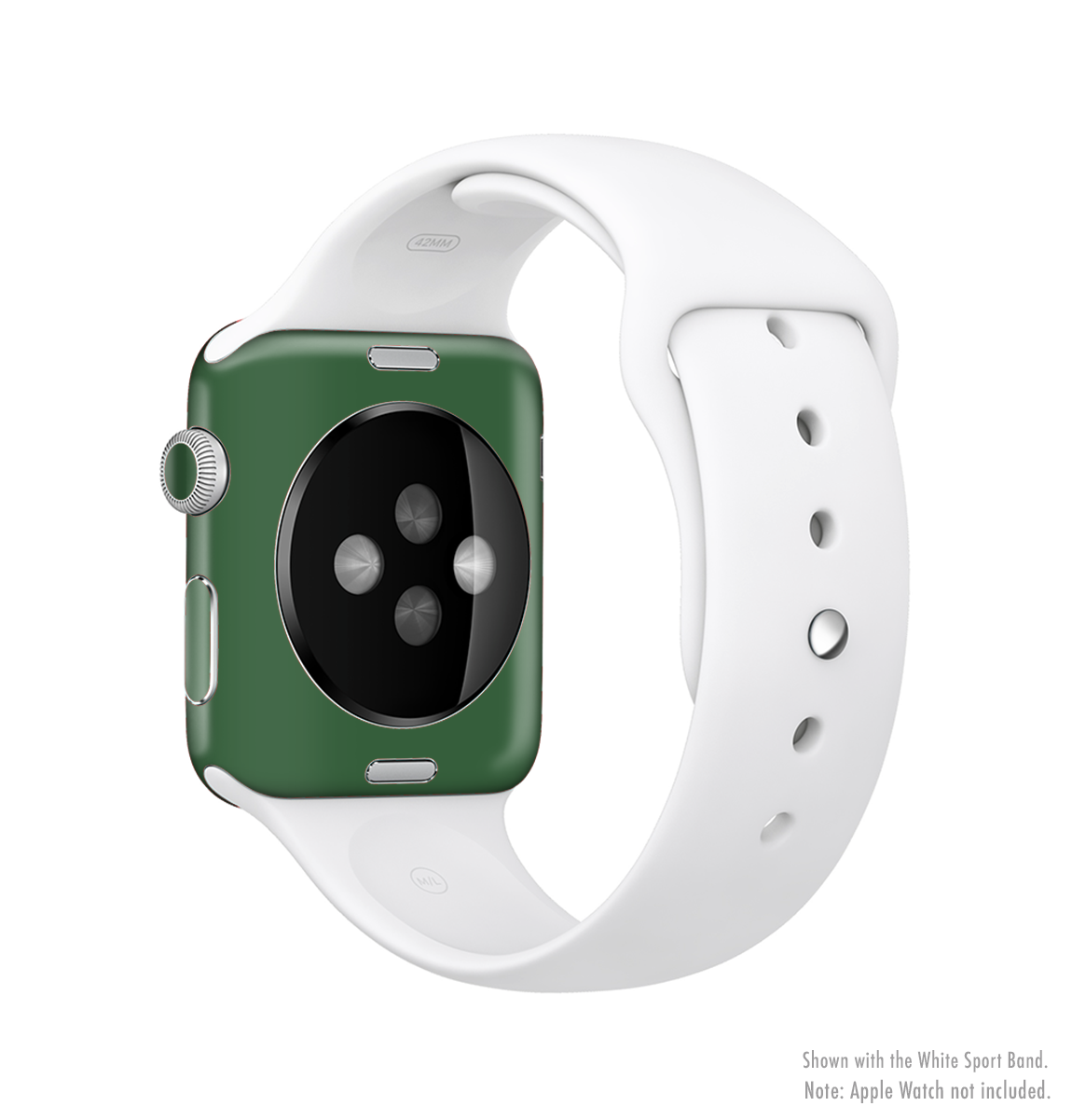 Solid Hunter Green Full-Body Skin Kit for Apple Watch, showcasing a sleek design and premium vinyl material.
