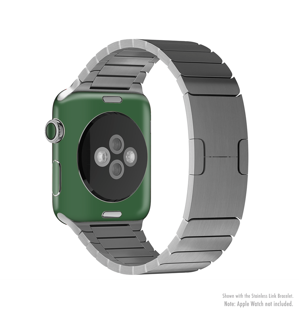 Solid Hunter Green Full-Body Skin Kit for Apple Watch, showcasing a sleek design and premium vinyl material.
