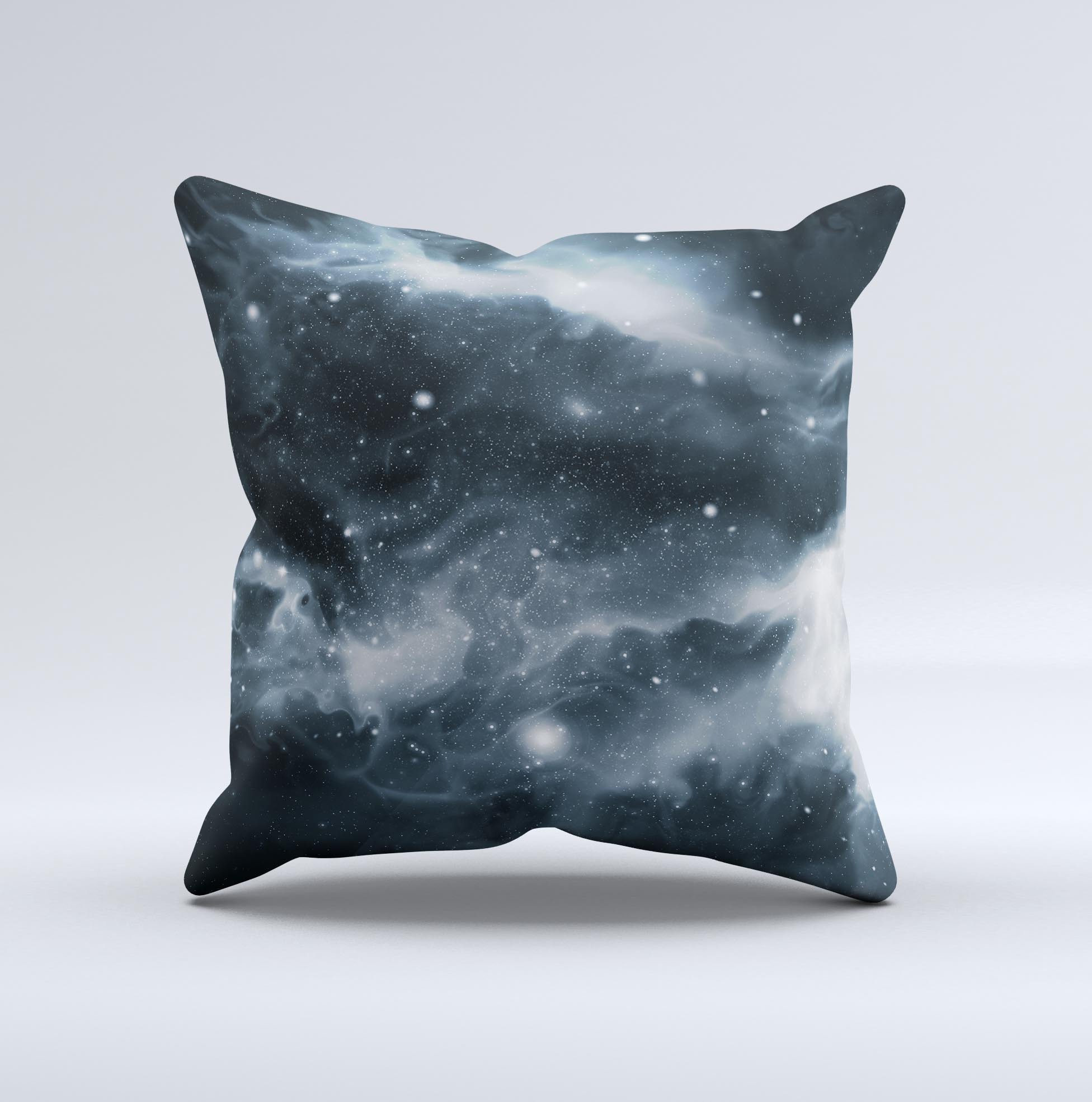 A beautifully handcrafted Space Marble ink-Fuzed Decorative Throw Pillow featuring a unique design, made in Virginia with high-quality materials.