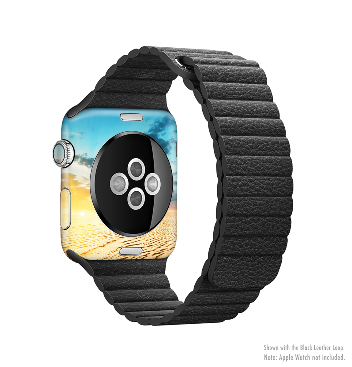 The Sunny Day Desert Full-Body Skin Kit for Apple Watch showcasing vibrant colors and a sleek design.