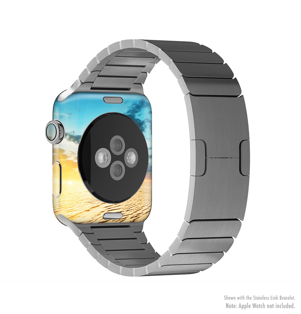 The Sunny Day Desert Full-Body Skin Kit for Apple Watch showcasing vibrant colors and a sleek design.