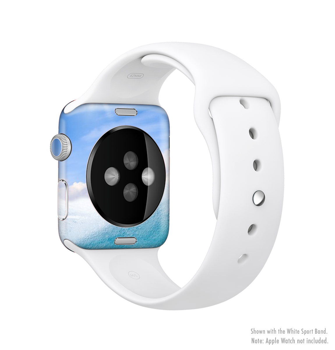 The Sunny Day Waves Full-Body Skin Kit for Apple Watch featuring vibrant wave patterns and a sleek design.