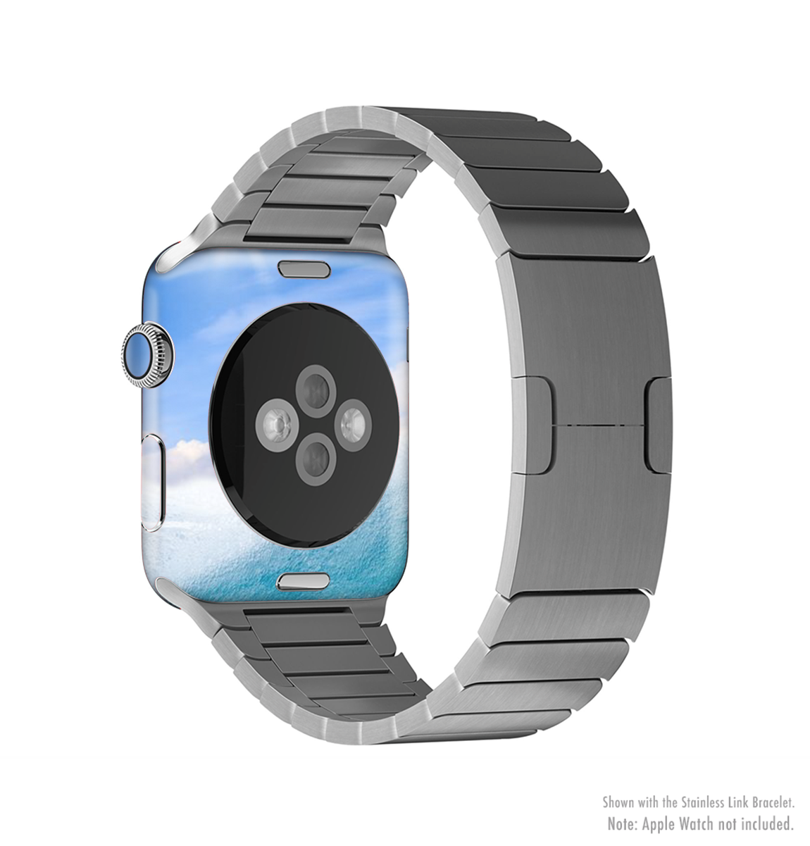 The Sunny Day Waves Full-Body Skin Kit for Apple Watch featuring vibrant wave patterns and a sleek design.