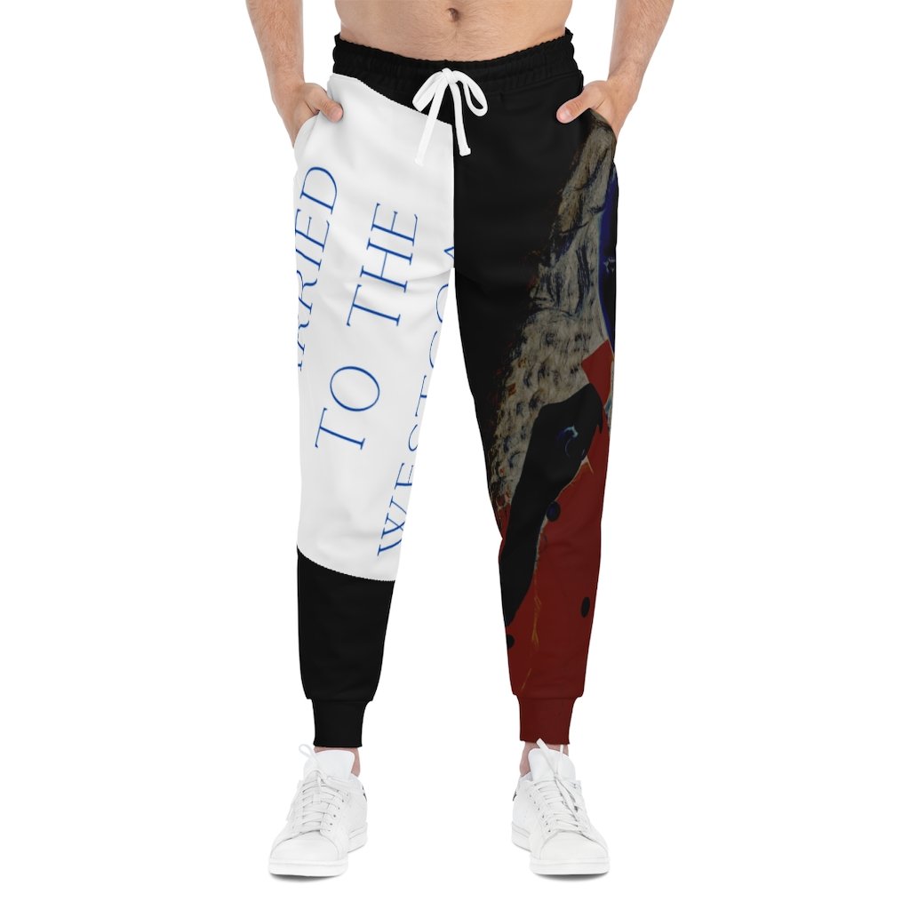 The Takeover Joggers featuring all-over print design, unisex fit, and double layer side pockets, made from soft polyester and spandex blend.