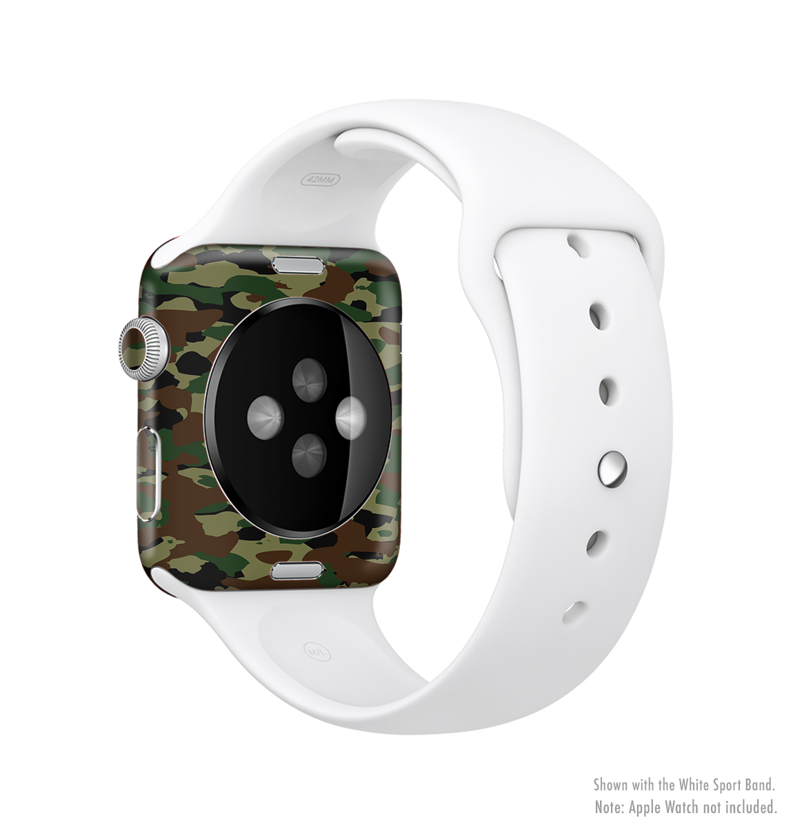 Traditional Camouflage Full-Body Skin Kit for Apple Watch, showcasing a stylish design and premium vinyl material.
