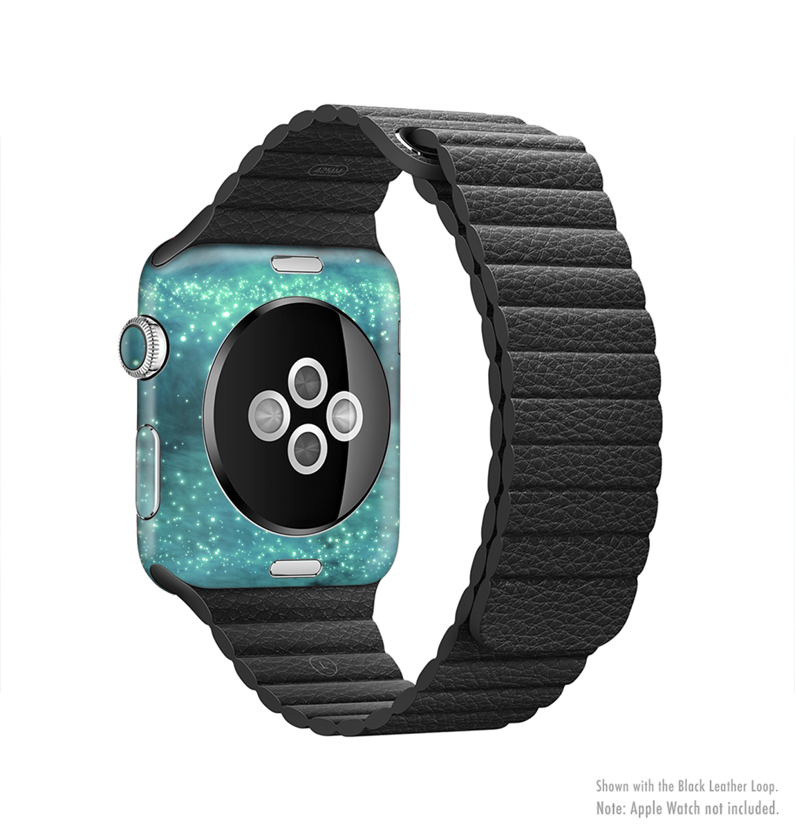 Trendy Green Space Surface Full-Body Skin Kit for Apple Watch, showcasing a vibrant green design that fits snugly around the watch.