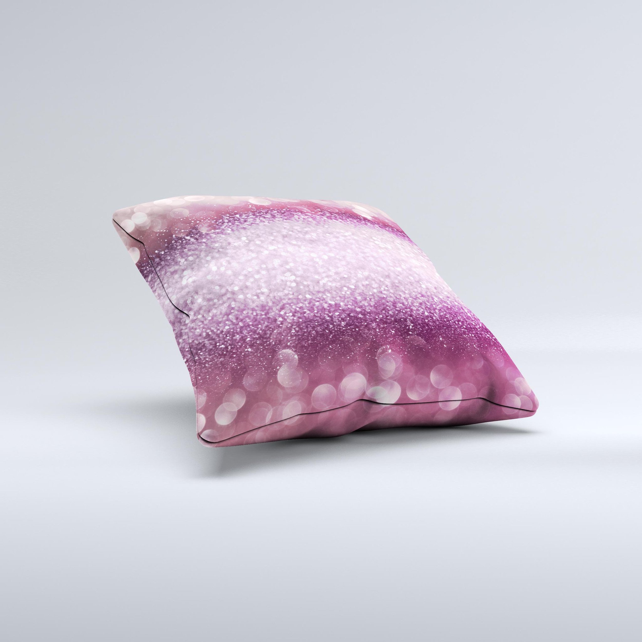 Handcrafted Unfocused Pink Sparkling Orbs decorative throw pillow with high thread count fabric and unique design.