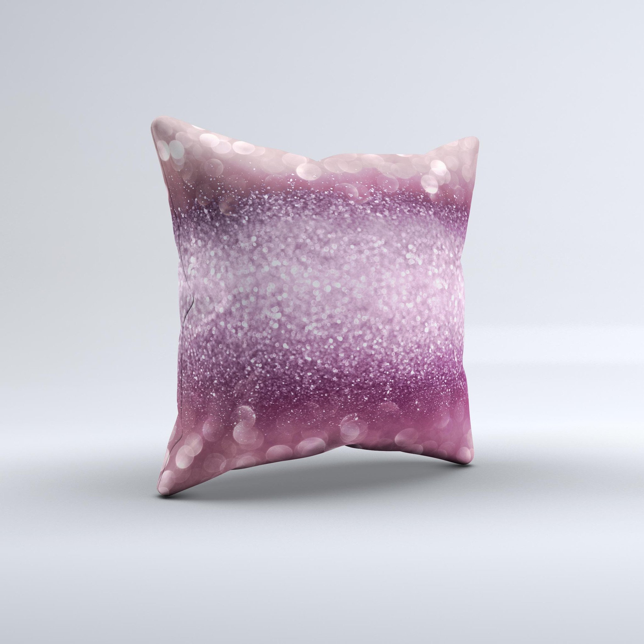 Handcrafted Unfocused Pink Sparkling Orbs decorative throw pillow with high thread count fabric and unique design.