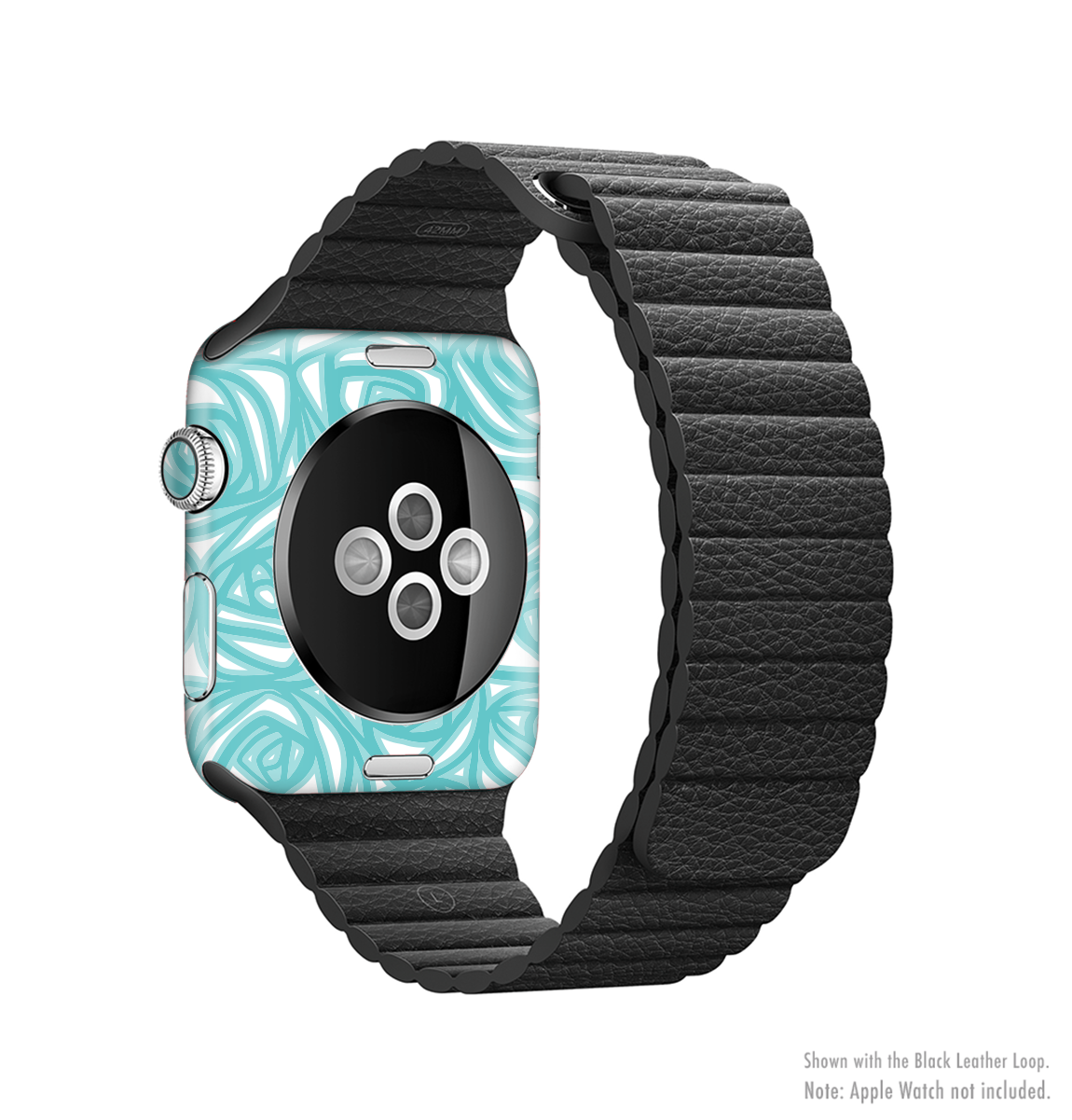 Vector Subtle Blues Pattern Full-Body Skin Kit for Apple Watch, showcasing a stylish blue design that fits perfectly on the device.