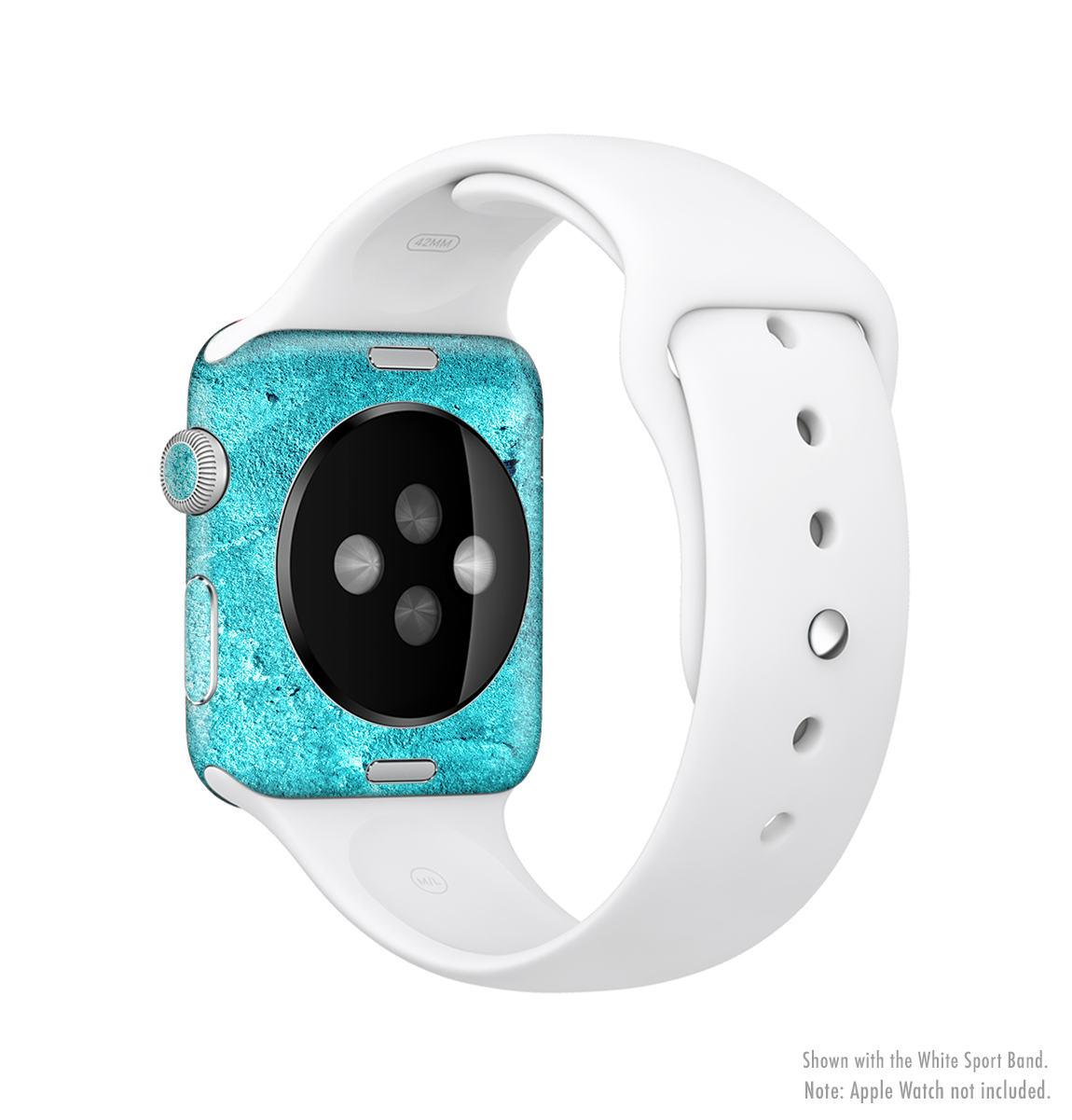 Vibrant Blue Cement Texture Full-Body Skin Kit for Apple Watch, showcasing its stylish design and premium vinyl material.