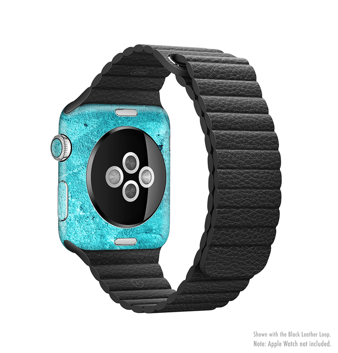 Vibrant Blue Cement Texture Full-Body Skin Kit for Apple Watch, showcasing its stylish design and premium vinyl material.