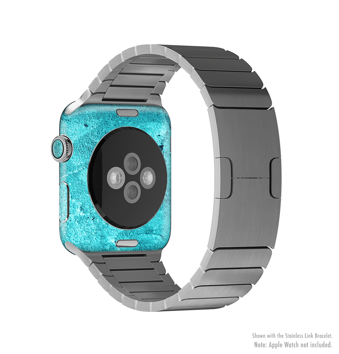 Vibrant Blue Cement Texture Full-Body Skin Kit for Apple Watch, showcasing its stylish design and premium vinyl material.