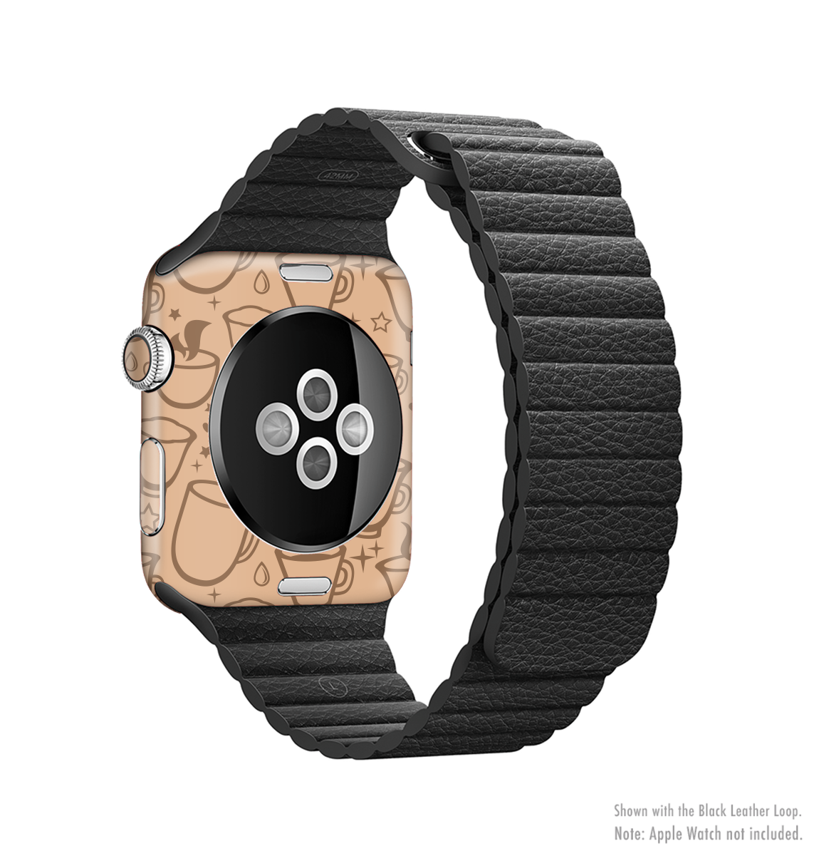 The Vintage Vector Coffee Mugs Full-Body Skin Kit for Apple Watch featuring a charming vintage coffee mug design.