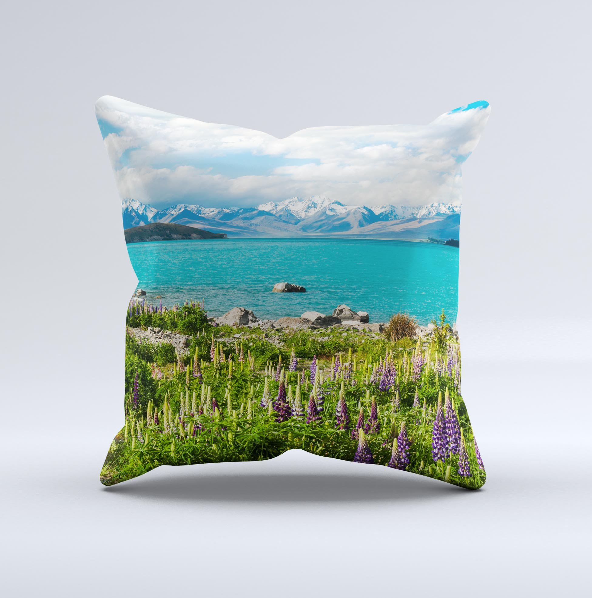 Vivid Paradise ink-Fuzed Decorative Throw Pillow featuring vibrant colors and unique designs, handmade in Virginia.