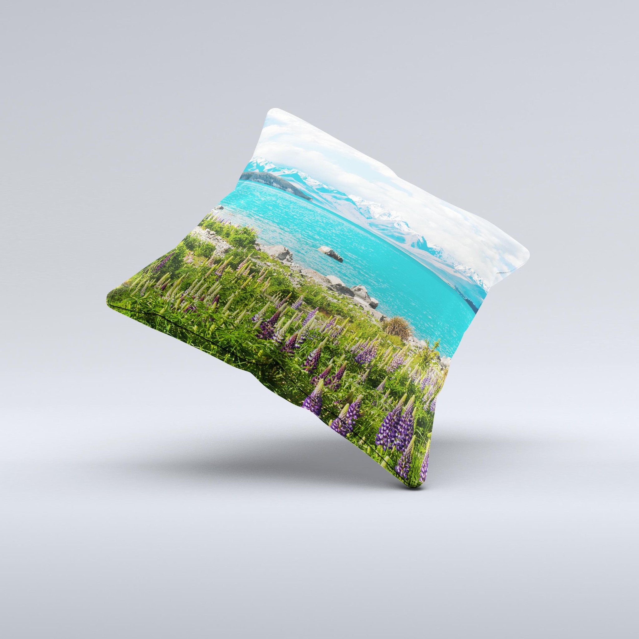 Vivid Paradise ink-Fuzed Decorative Throw Pillow featuring vibrant colors and unique designs, handmade in Virginia.