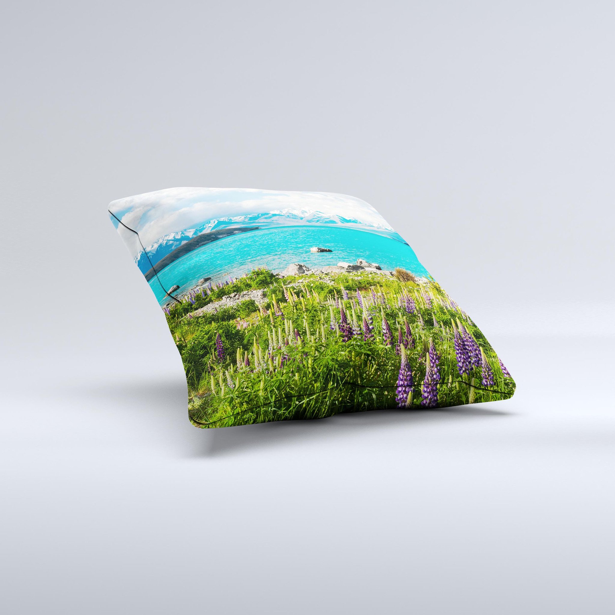 Vivid Paradise ink-Fuzed Decorative Throw Pillow featuring vibrant colors and unique designs, handmade in Virginia.