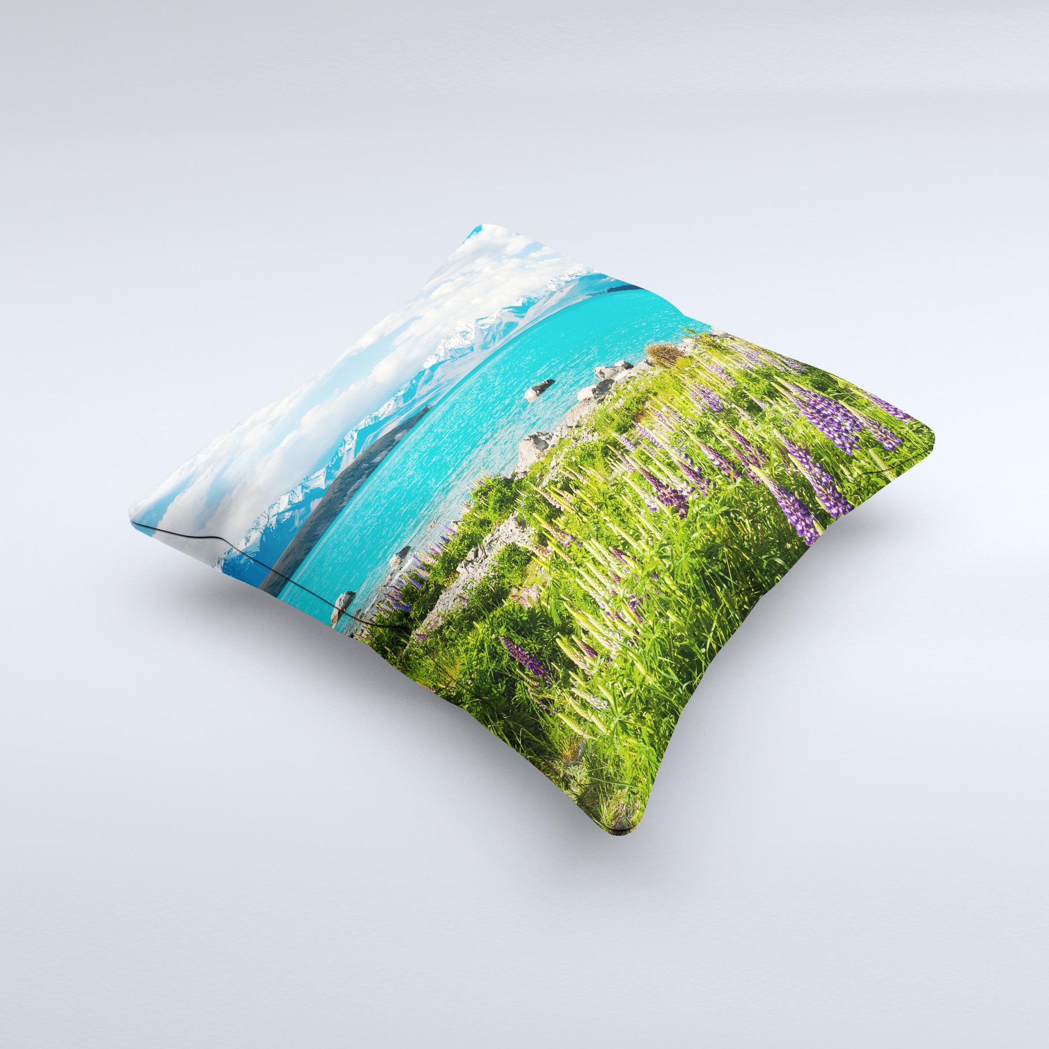 Vivid Paradise ink-Fuzed Decorative Throw Pillow featuring vibrant colors and unique designs, handmade in Virginia.
