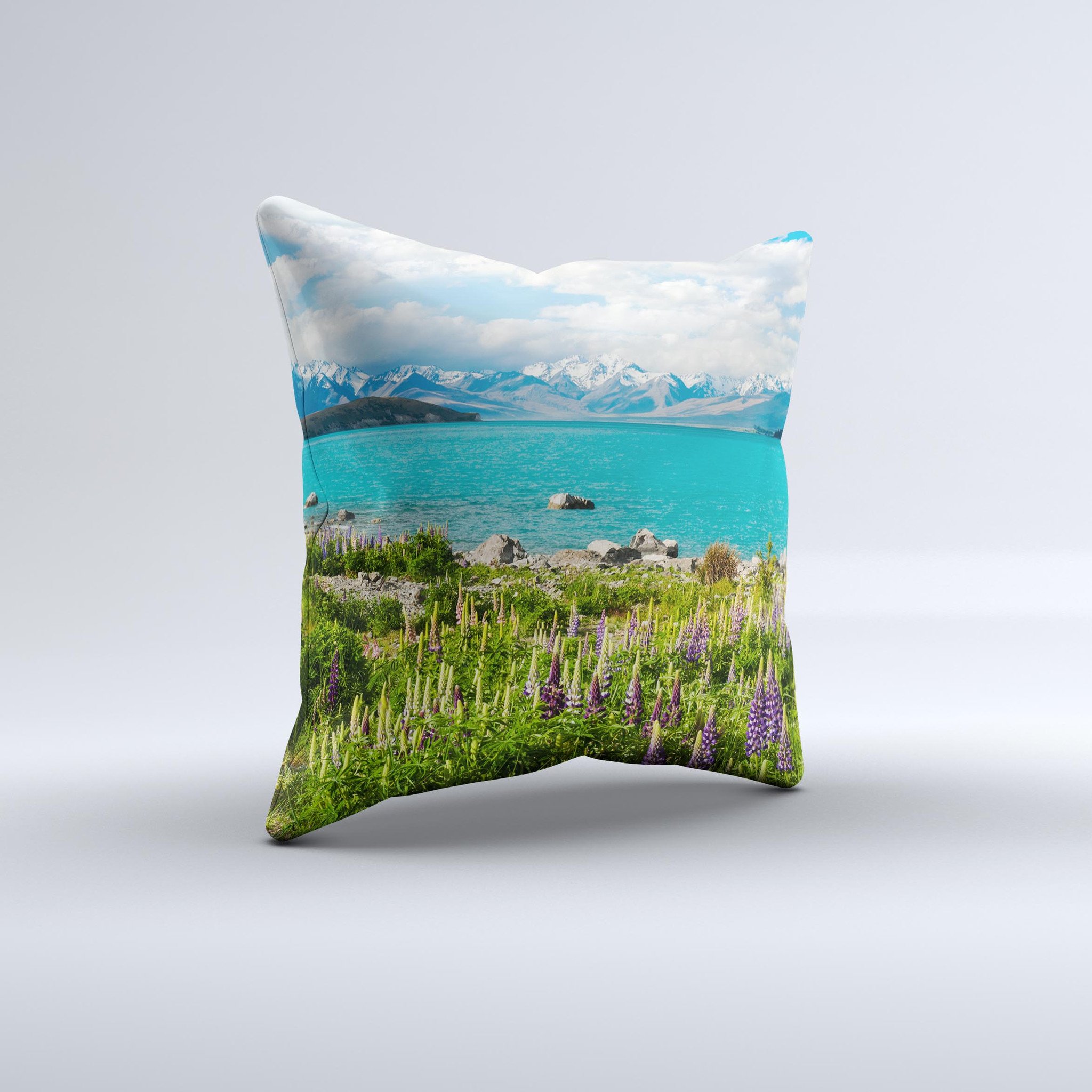 Vivid Paradise ink-Fuzed Decorative Throw Pillow featuring vibrant colors and unique designs, handmade in Virginia.