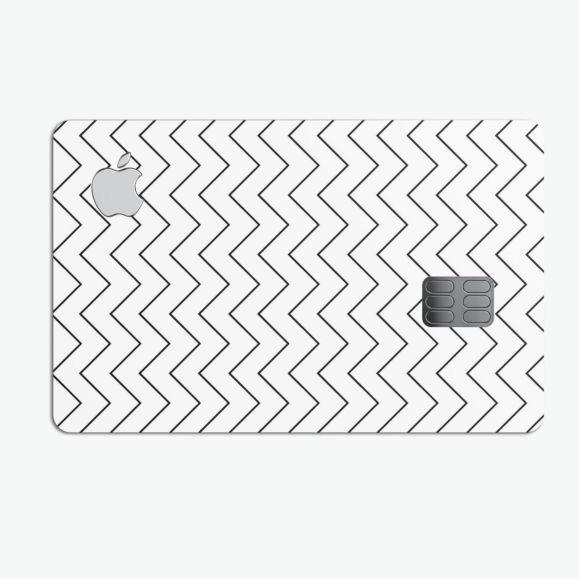 Thin Slate Black Zig Zags decal skin kit for Apple Card, showcasing premium vinyl design and protective features.