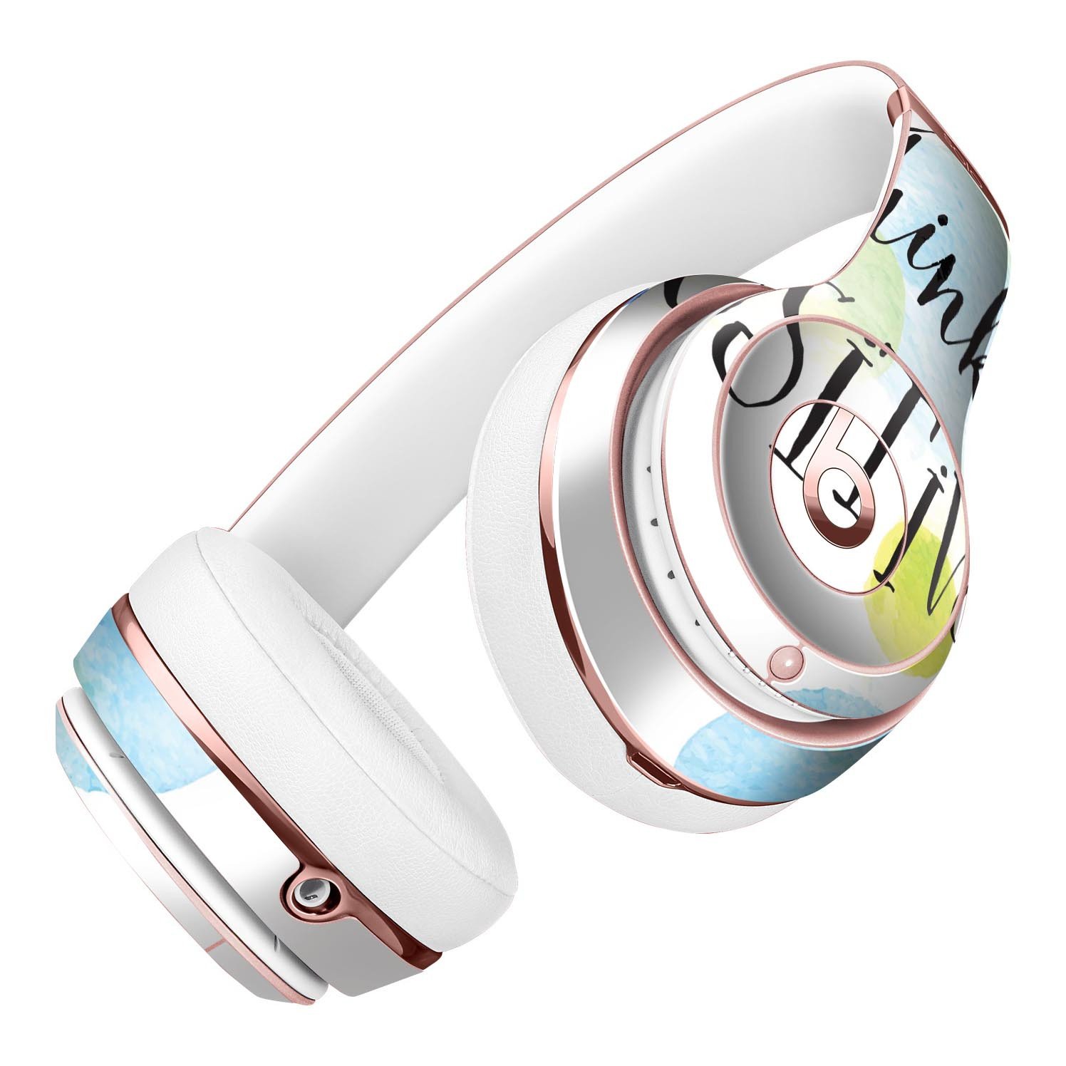 Think Positive Full-Body Skin Kit for Beats by Dre Solo 3 Wireless, showcasing vibrant designs and a perfect fit.