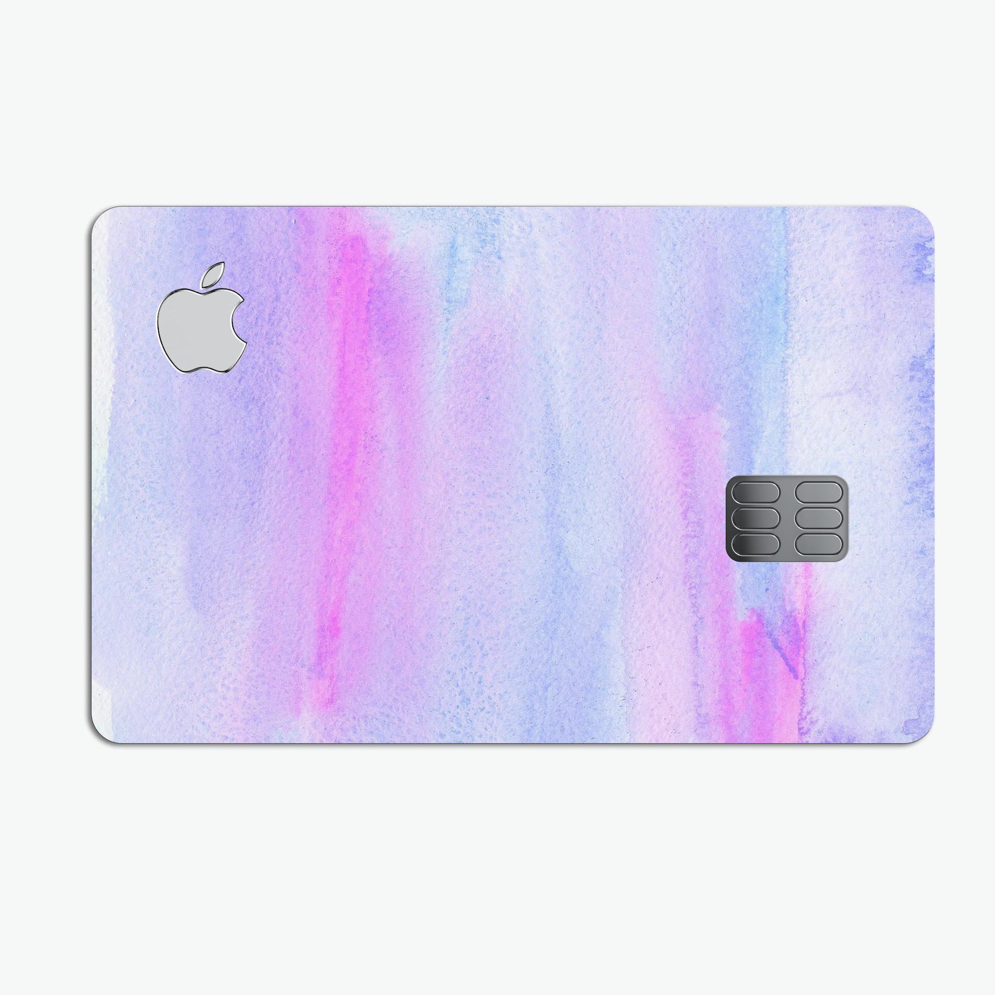 Tie Dyed Absorbed Watercolor Texture decal for Apple Card, showcasing vibrant colors and a protective design.