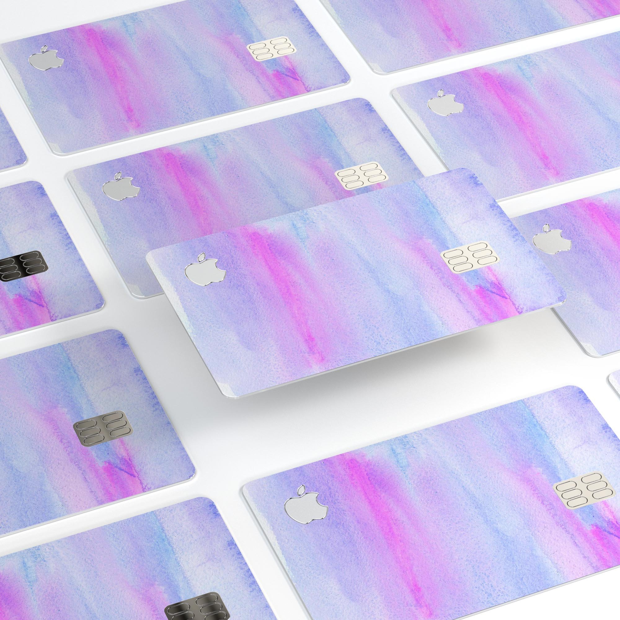Tie Dyed Absorbed Watercolor Texture decal for Apple Card, showcasing vibrant colors and a protective design.