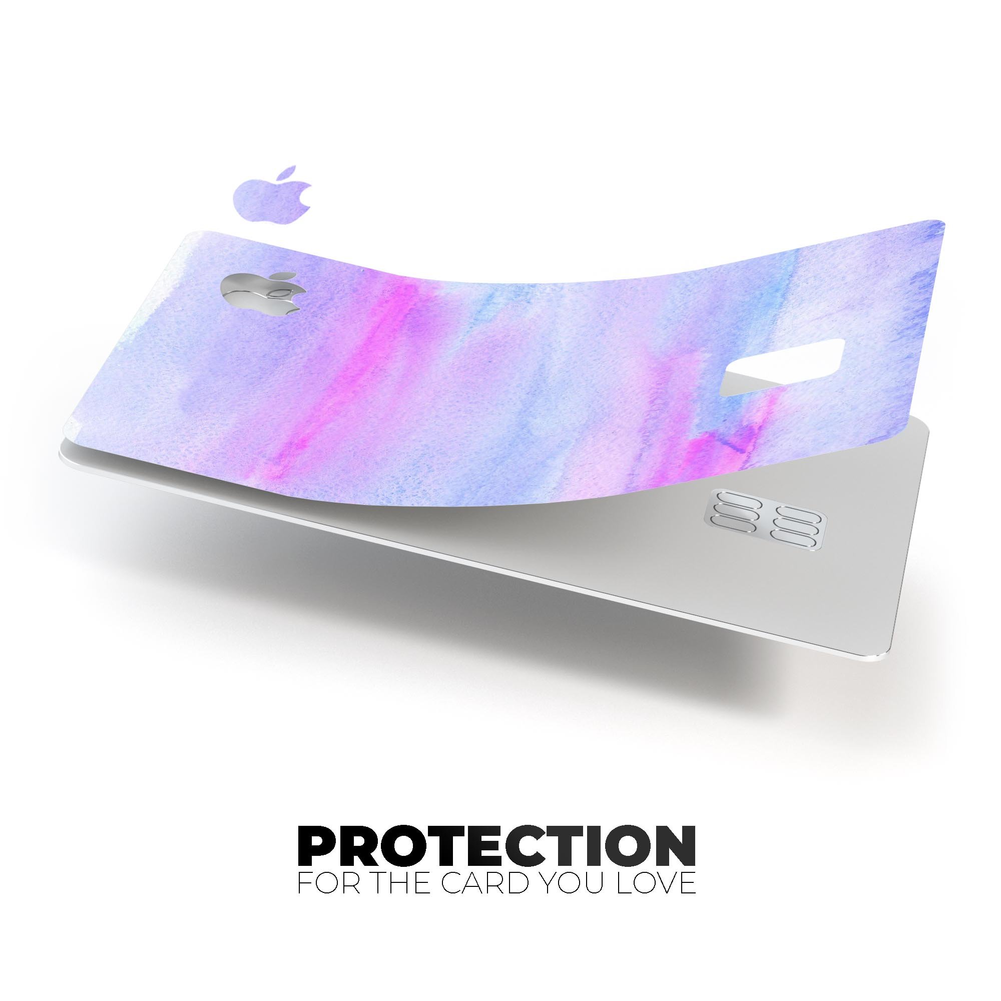 Tie Dyed Absorbed Watercolor Texture decal for Apple Card, showcasing vibrant colors and a protective design.