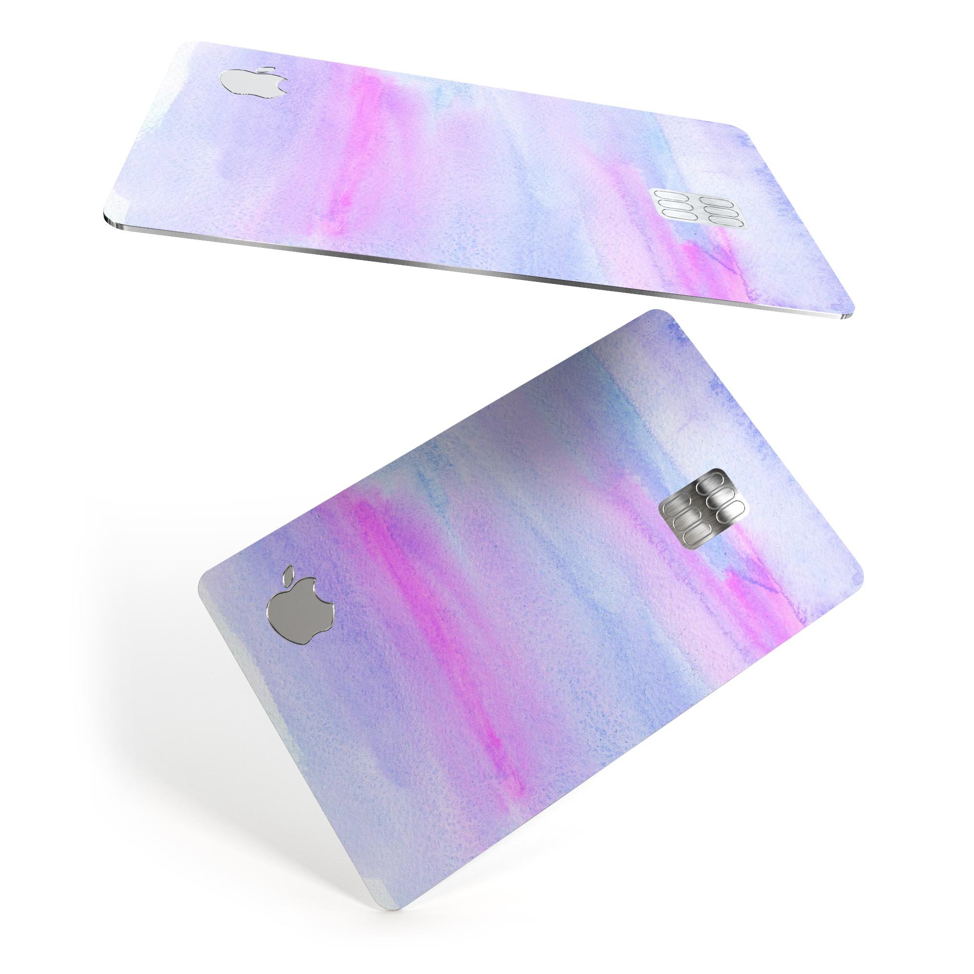 Tie Dyed Absorbed Watercolor Texture decal for Apple Card, showcasing vibrant colors and a protective design.