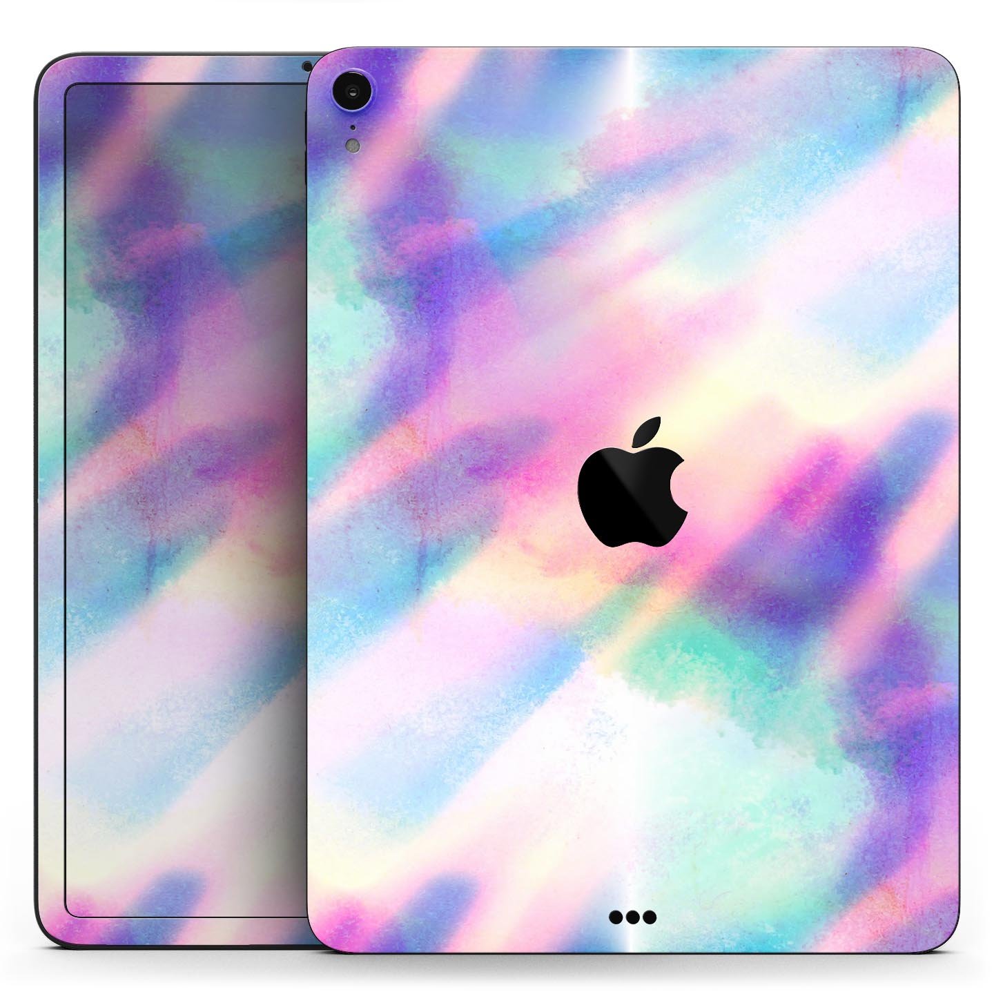 Colorful tie-dyed skin decal for Apple iPad Pro, showcasing vibrant patterns and textures for stylish protection.