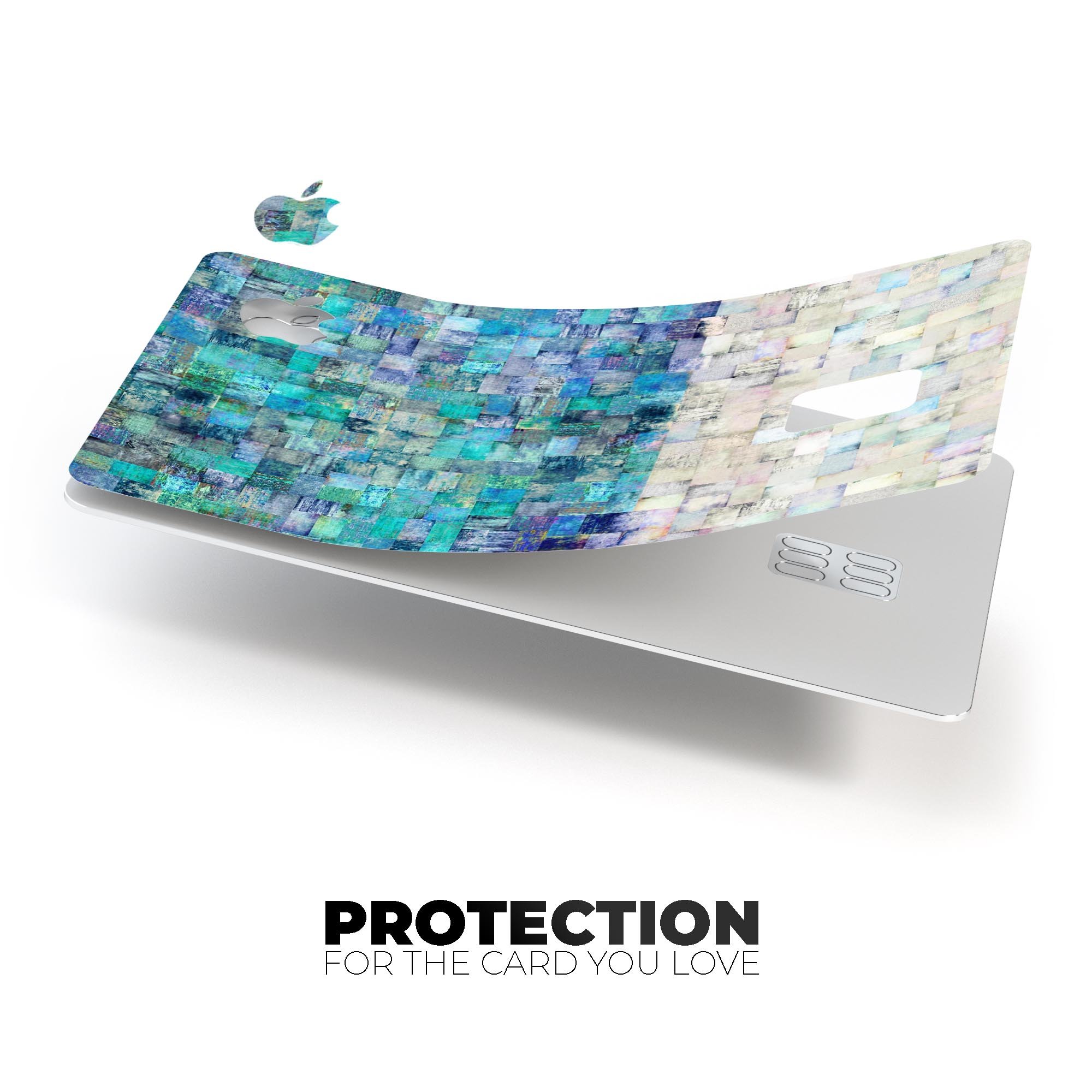 Premium Tiled Paint Skin-Kit for Apple Credit Card, showcasing its glossy finish and precise fit.