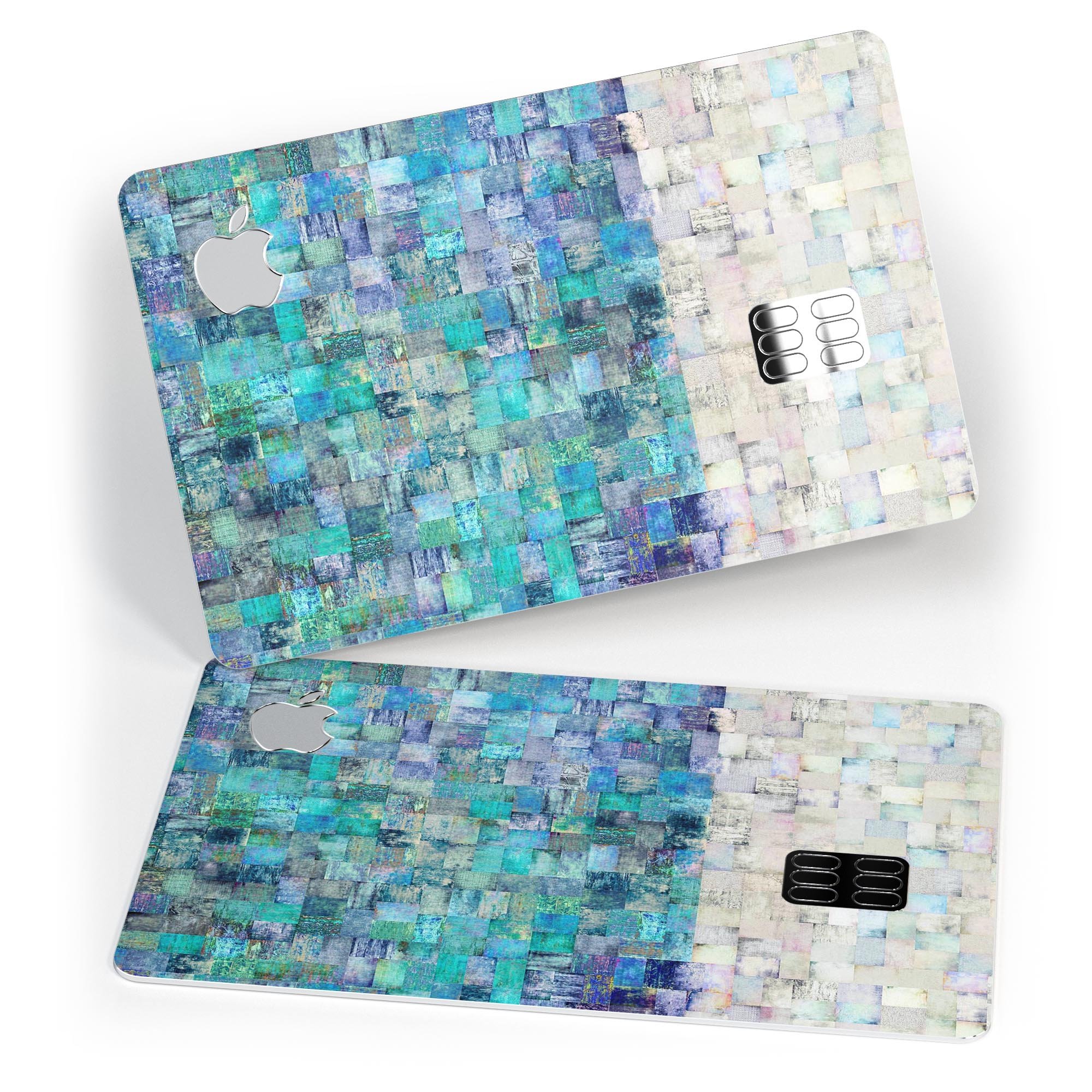 Premium Tiled Paint Skin-Kit for Apple Credit Card, showcasing its glossy finish and precise fit.