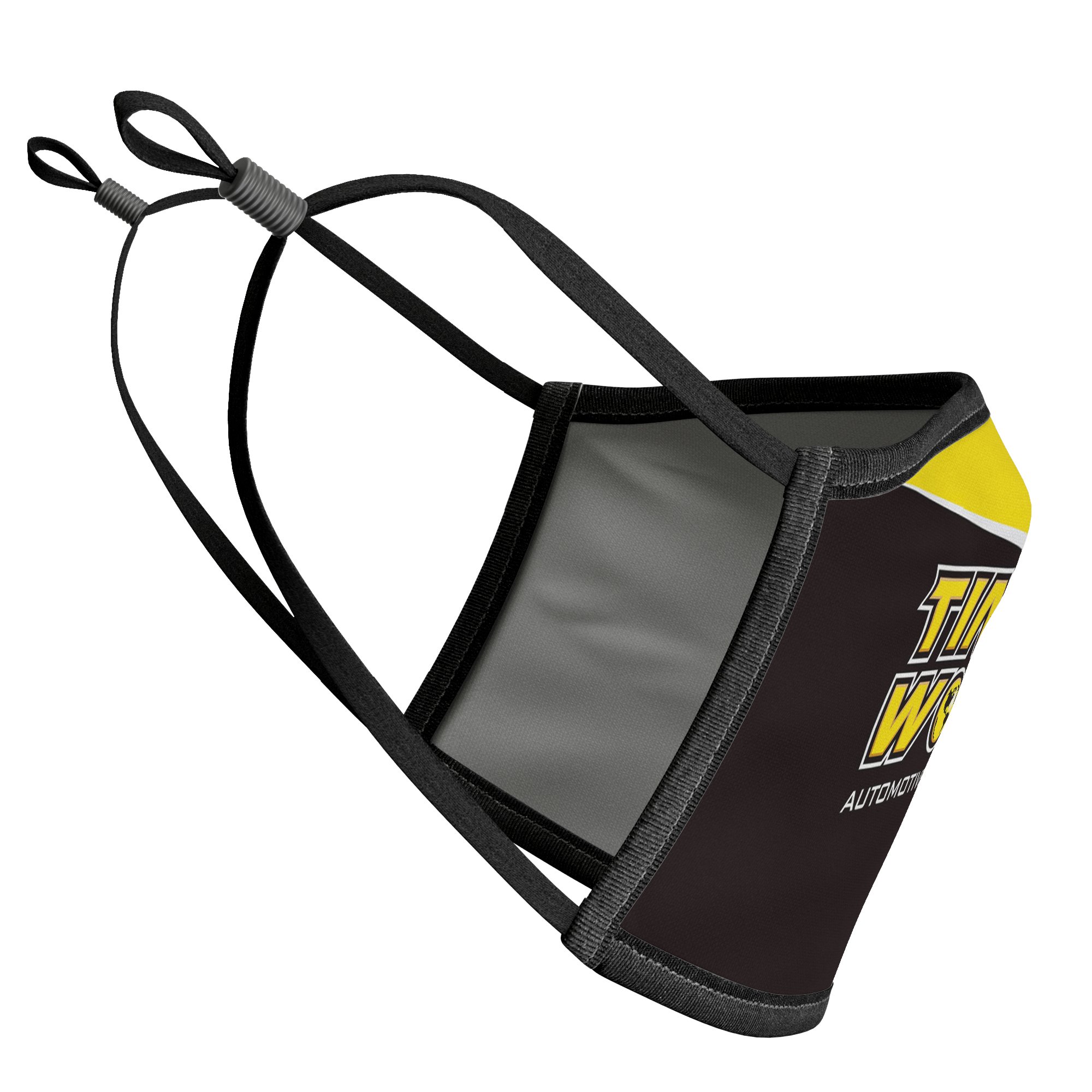 Tint World V1 Mouth Cover, a unisex anti-dust mask made from cotton blend, featuring adjustable ear loops and vibrant dye-sublimated design.