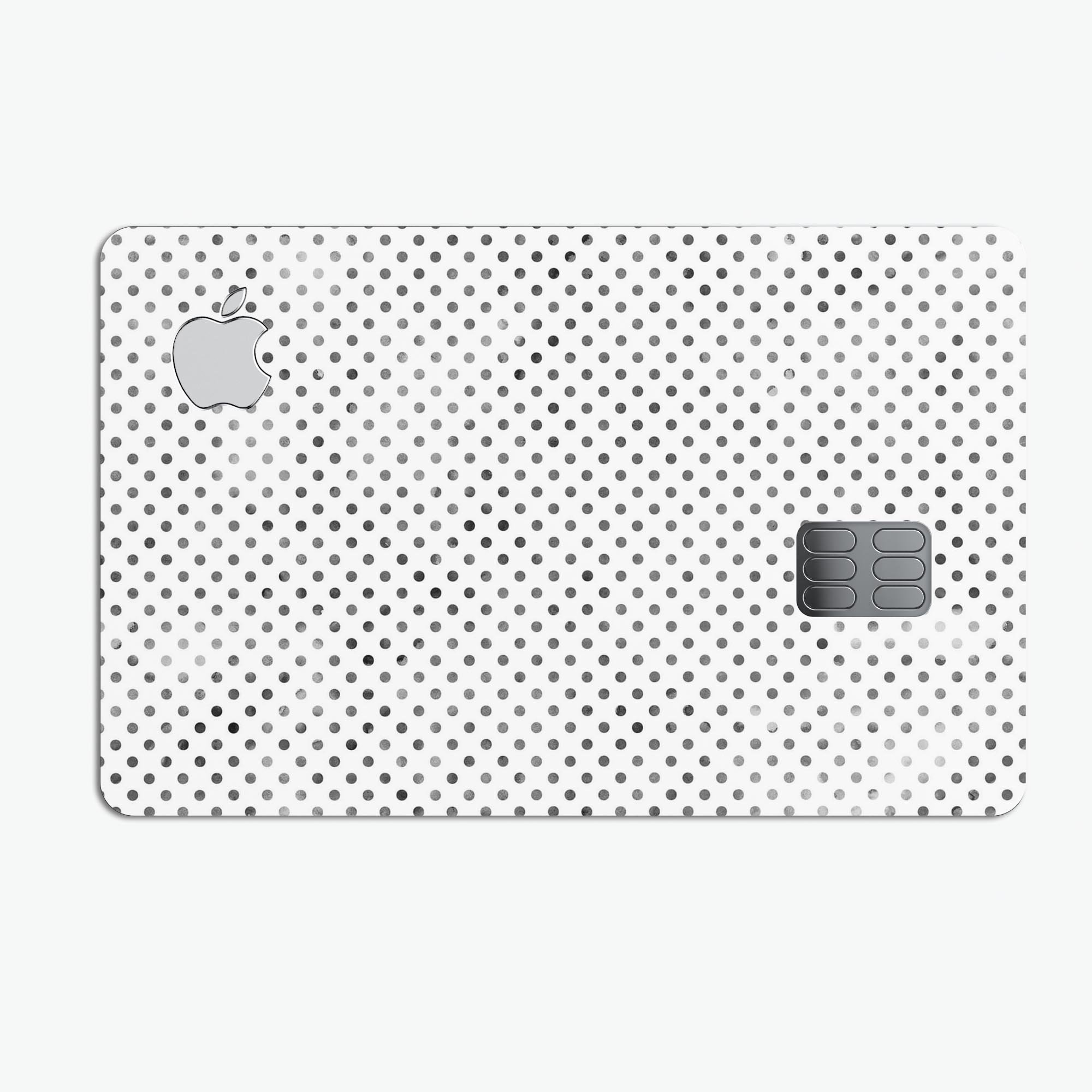 Tiny Black Watercolor Polka Dots skin for Apple Card, showcasing a stylish design with premium protective features.