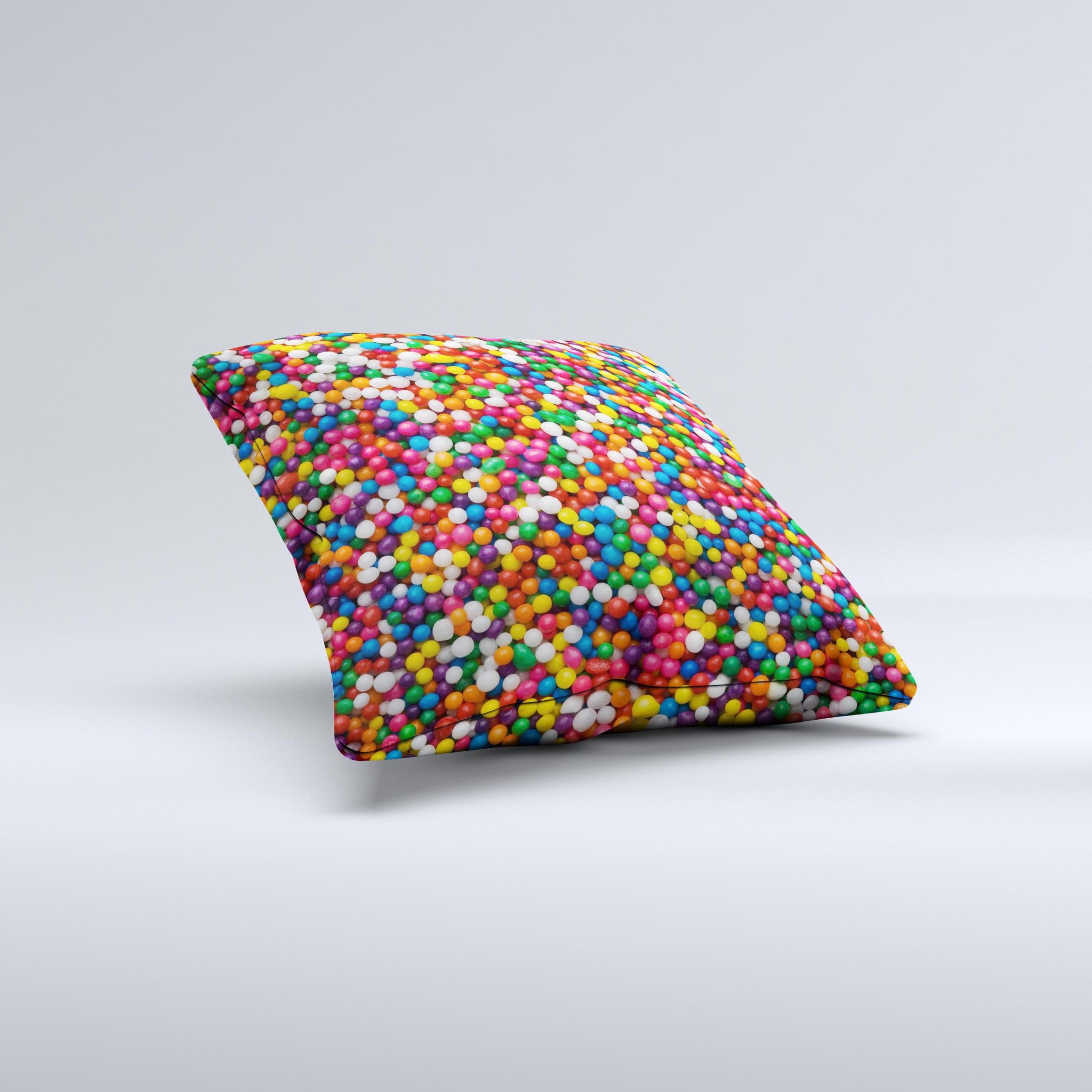 Tiny Gumballs Ink-Fuzed Decorative Throw Pillow featuring vibrant colors and unique graphic design, handmade in Virginia.